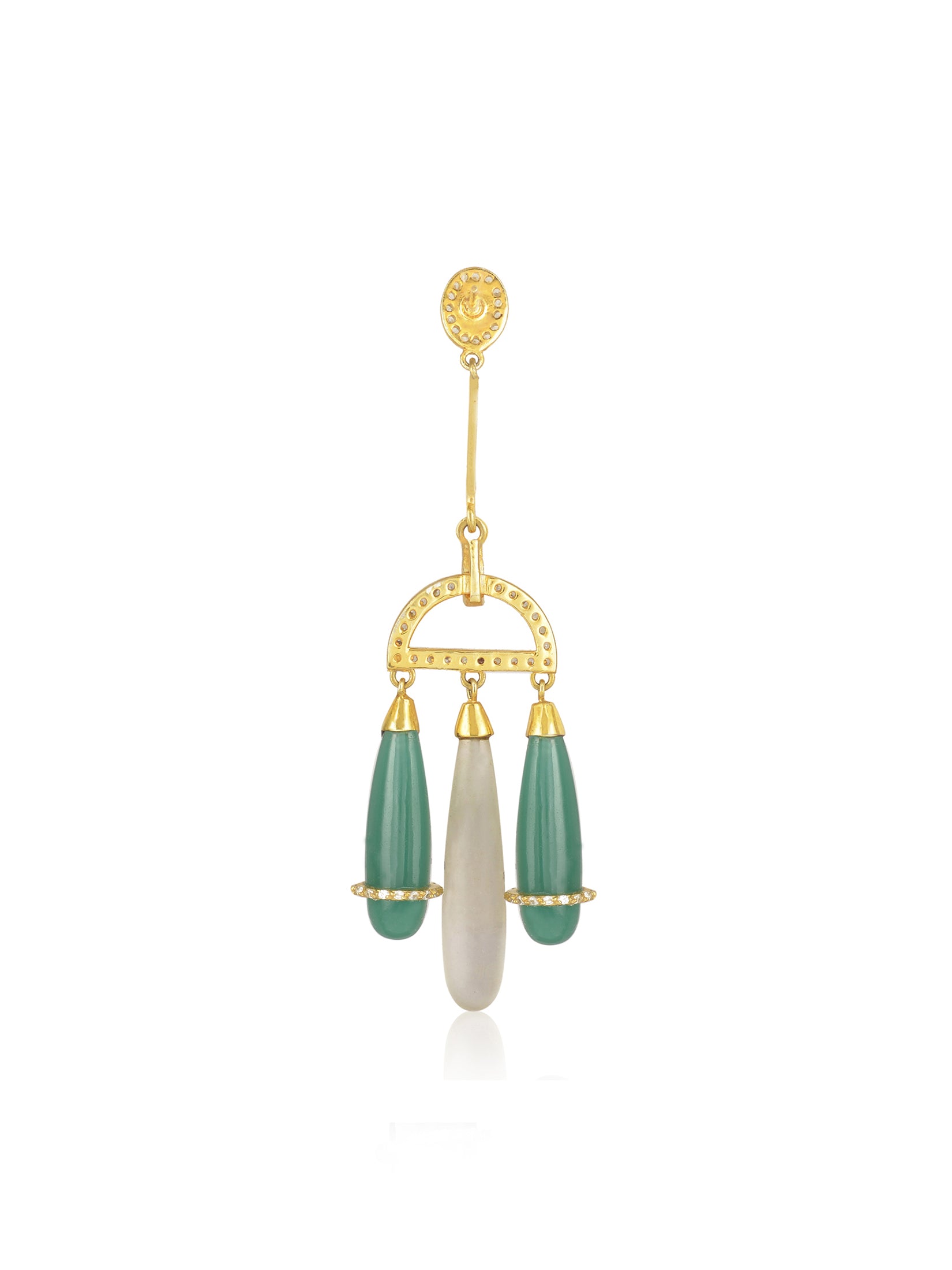 Long Green Bud Earrings