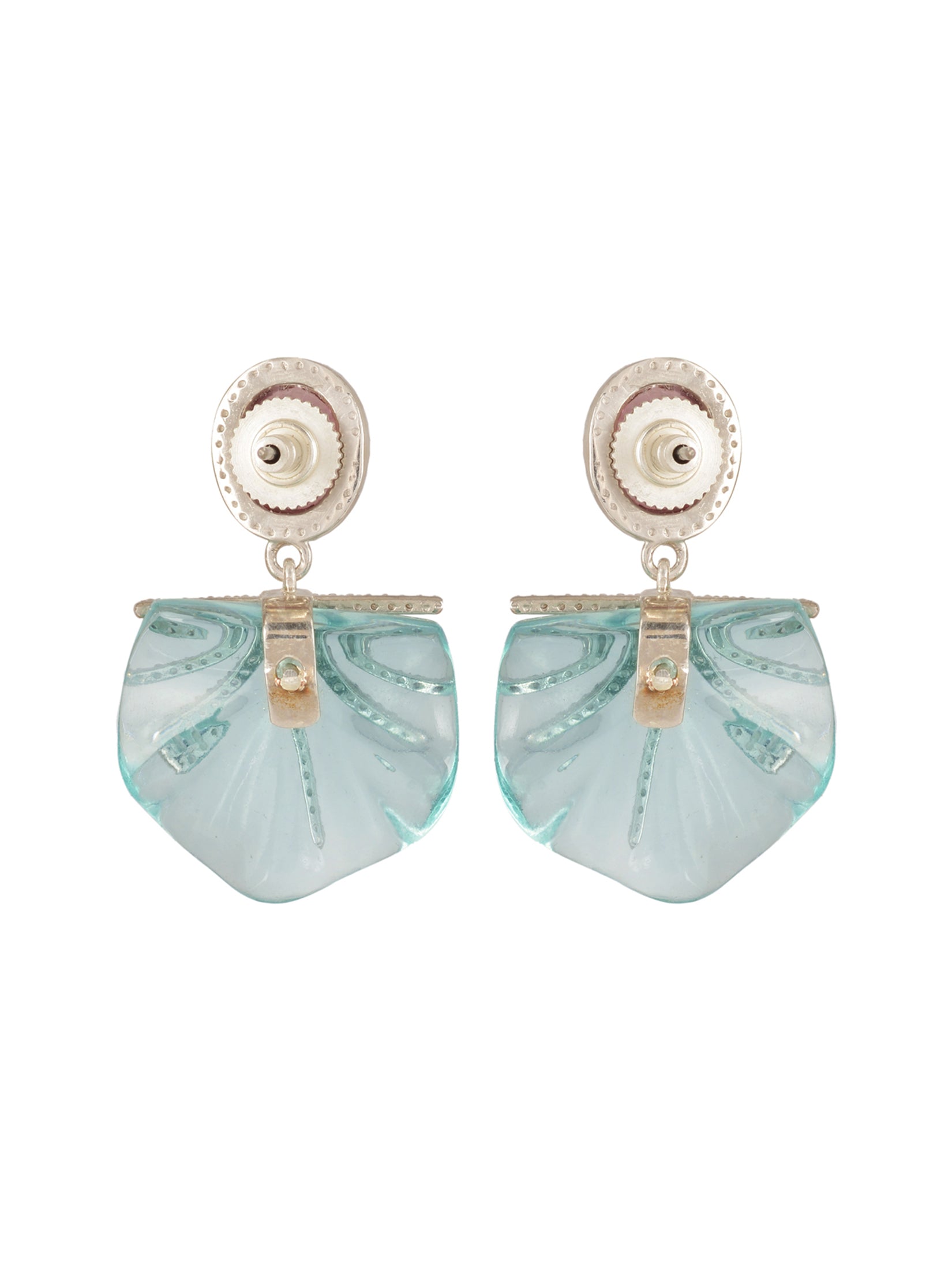 Mint Half Bloom Earrings