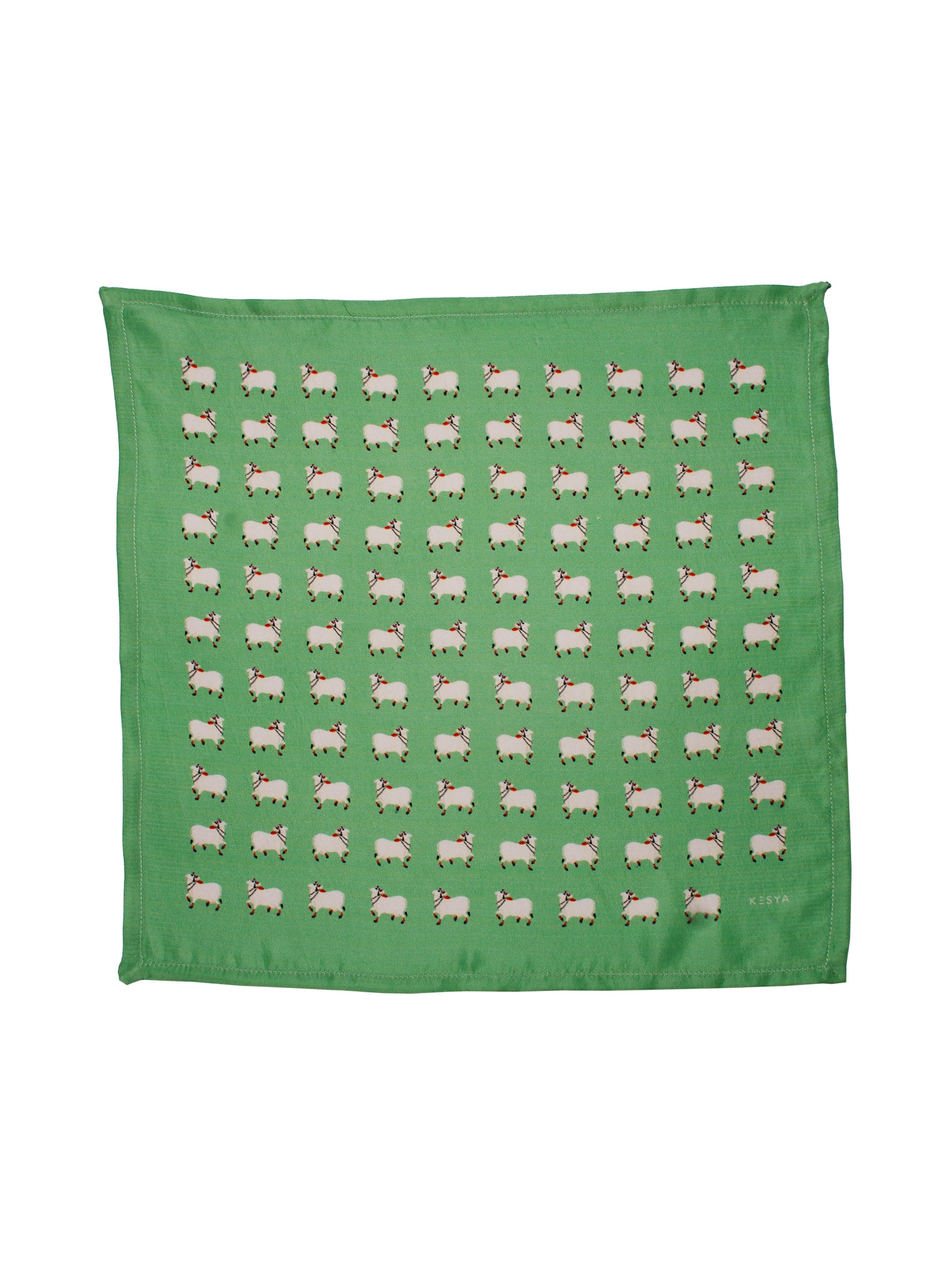 Mint Pichwai Pocket Square