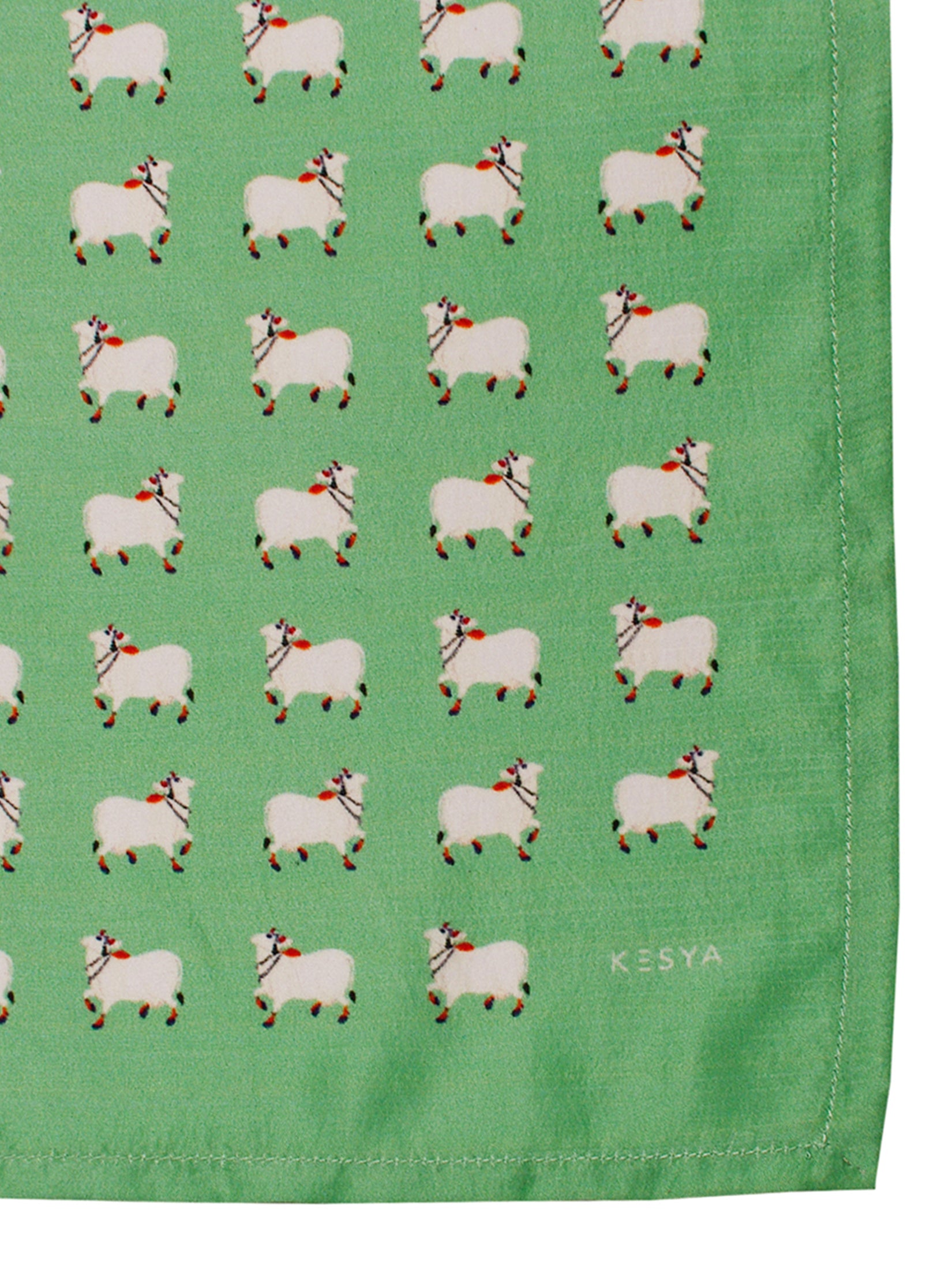 Mint Pichwai Pocket Square