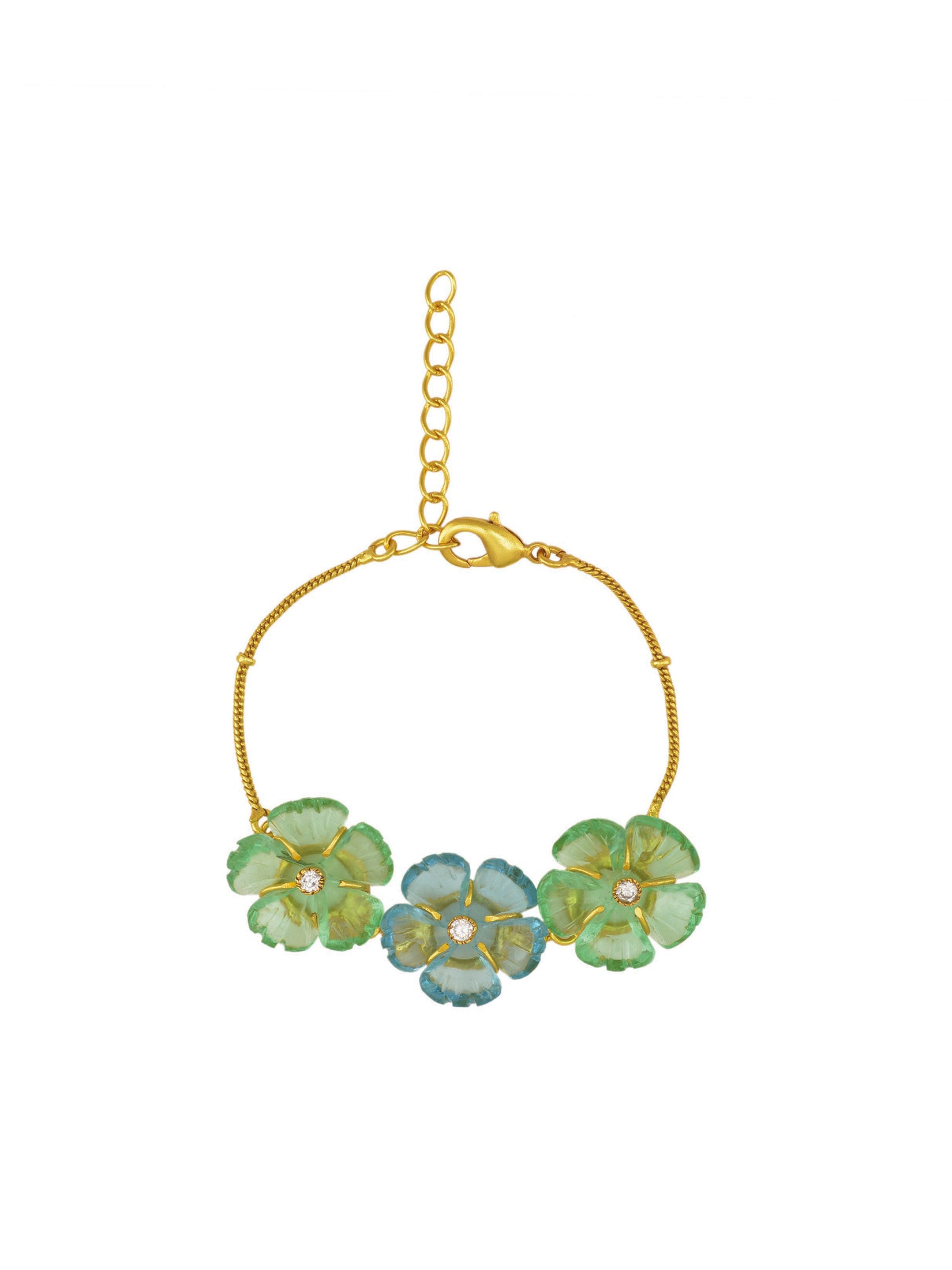 Mint Trio Flower Bracelet