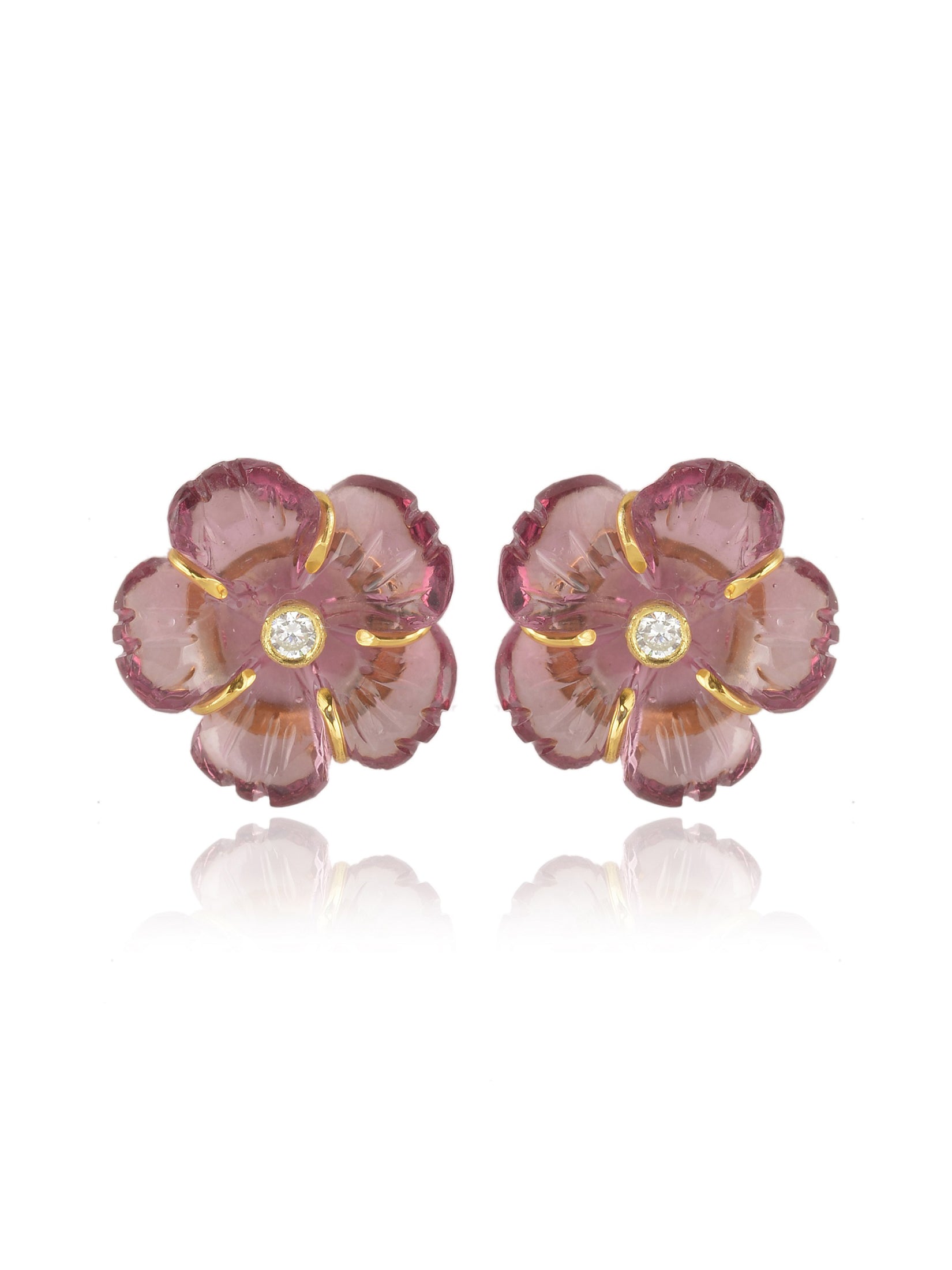 Mini Pink Floral Studs