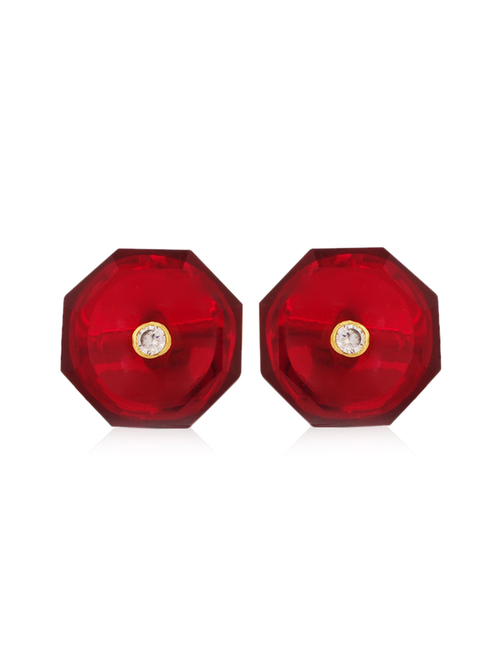 Red Hydro Quartz Cufflinks