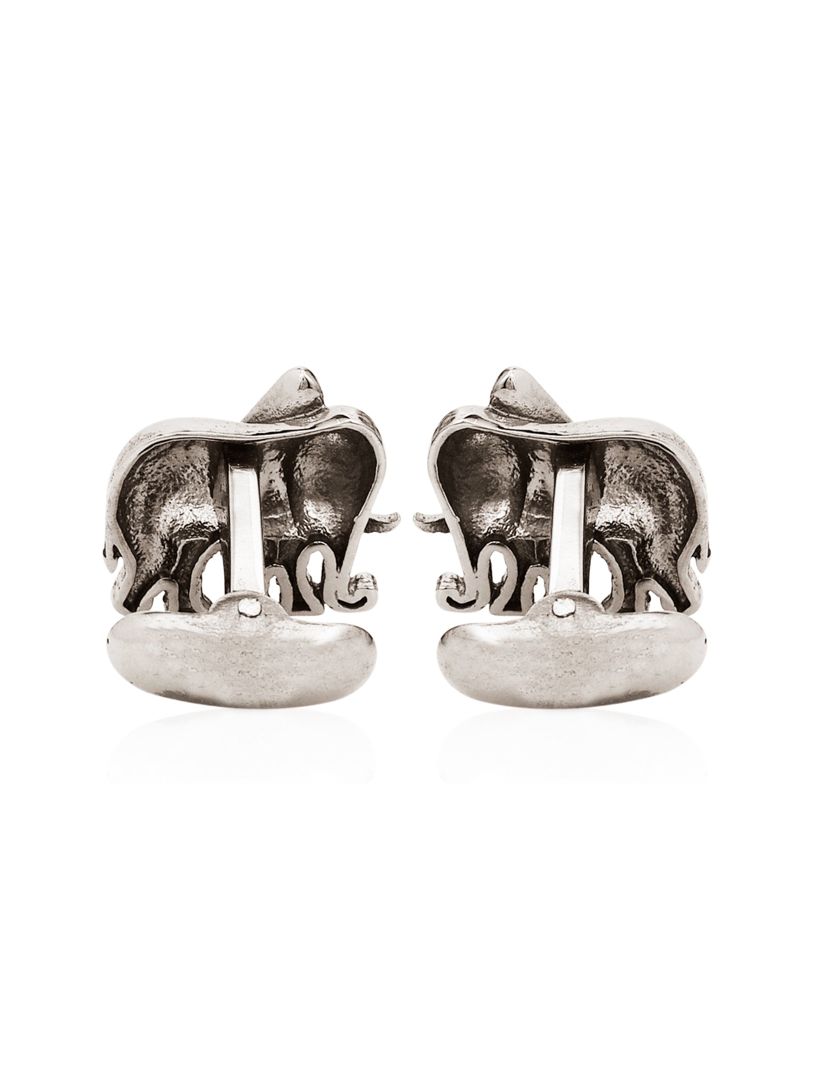 Cut Out Silver Elephant Cufflinks