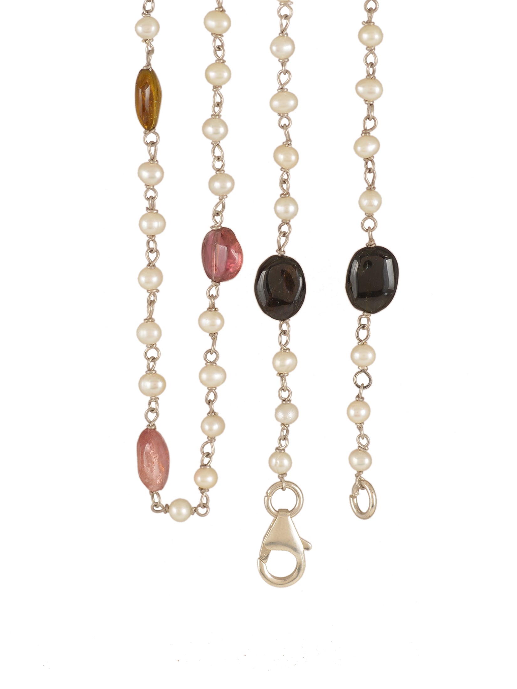 Tourmaline Pearl Tassel Necklace