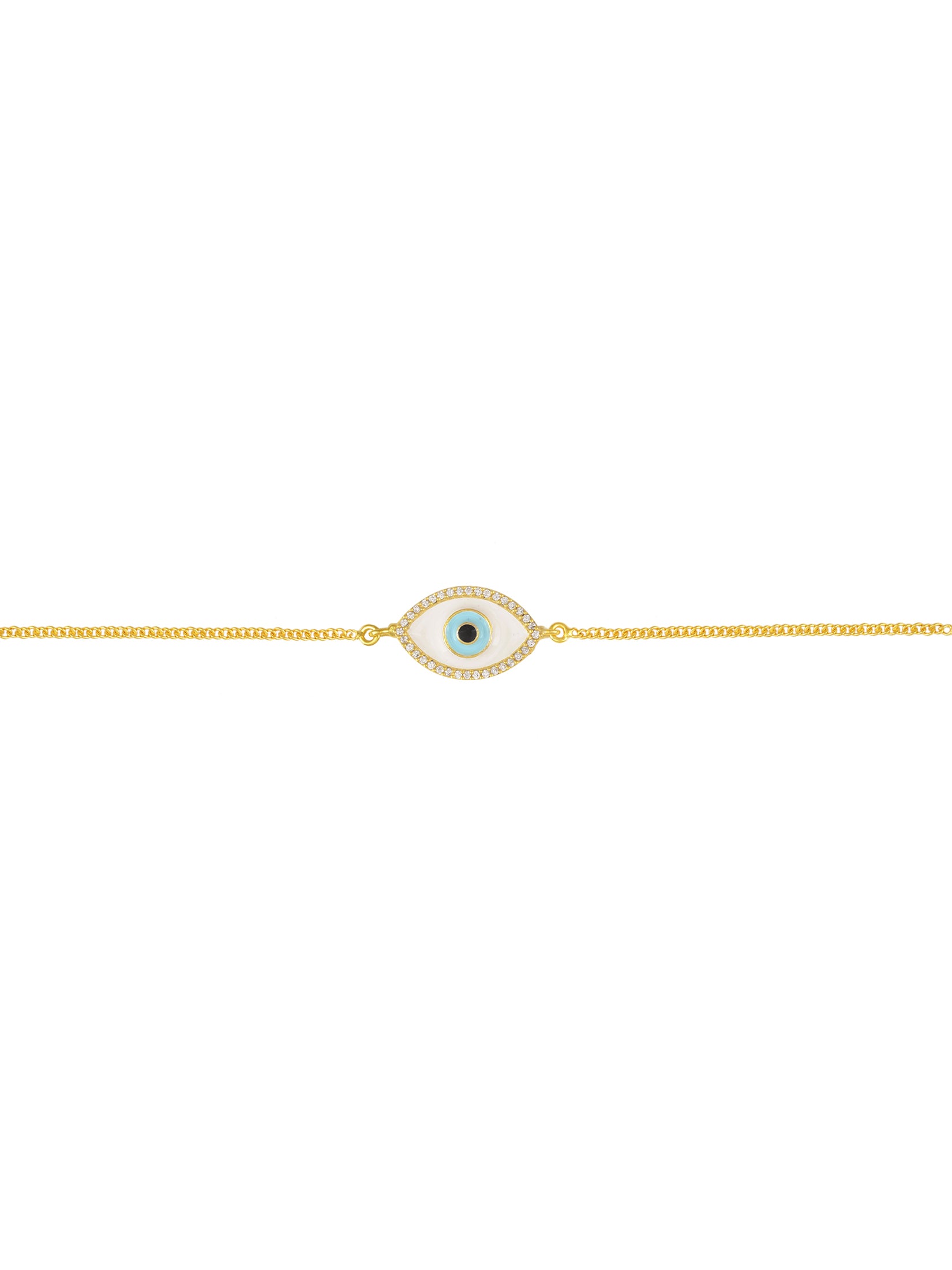 White Enamel Evil Eye Bracelets