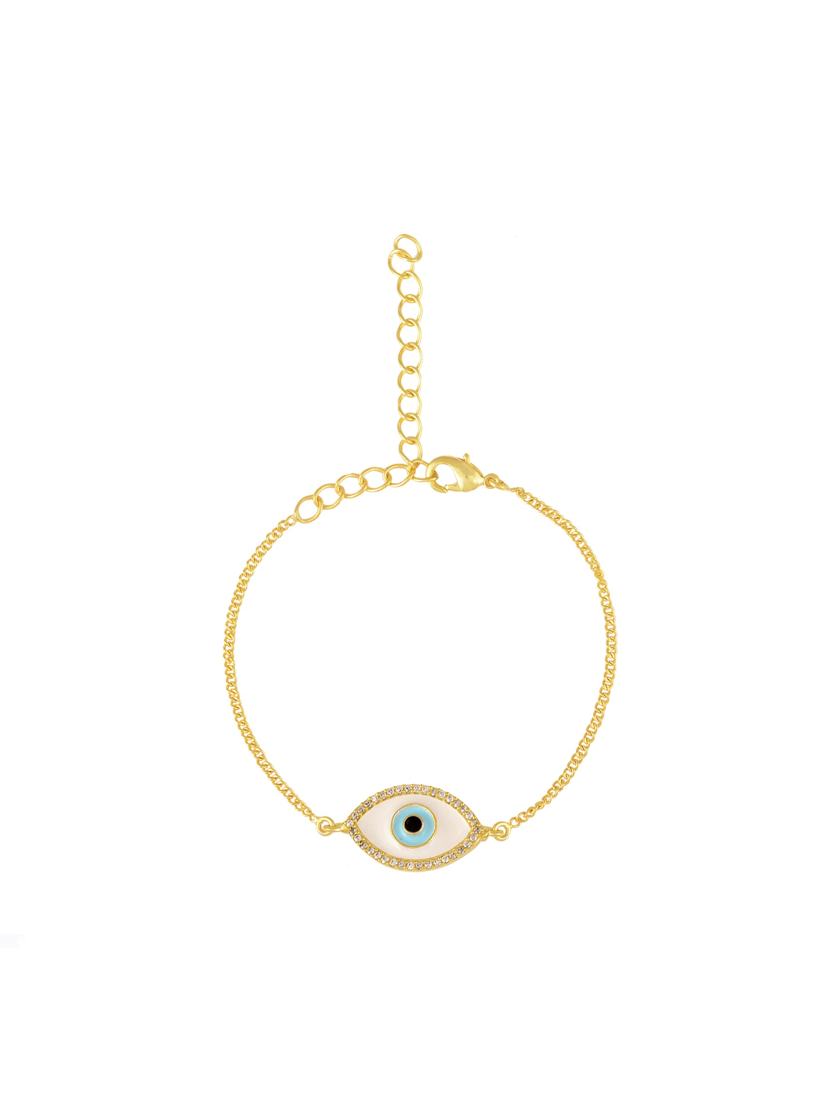 White Enamel Evil Eye Bracelets