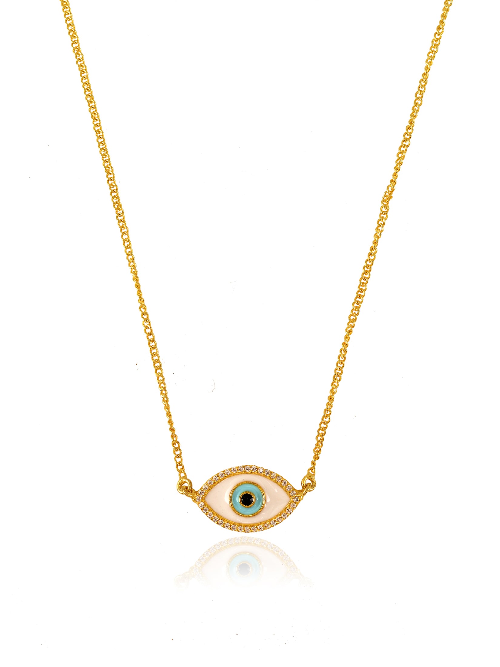 White Evil Eye Necklace