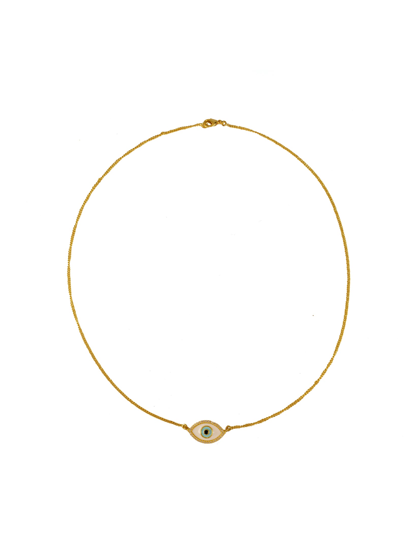 White Evil Eye Necklace