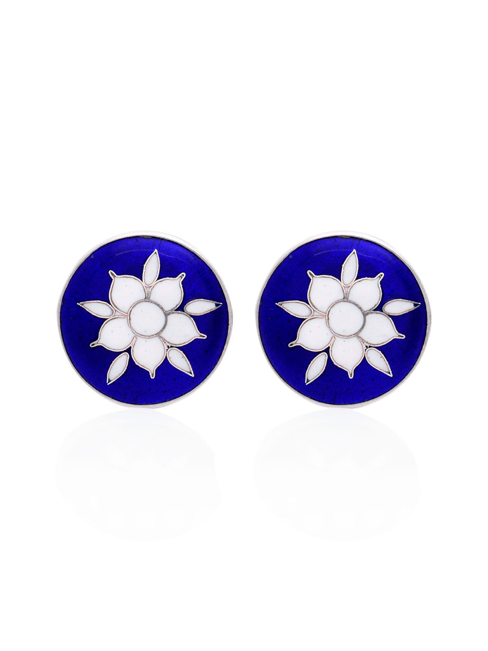 White Mughal Flower Cufflinks