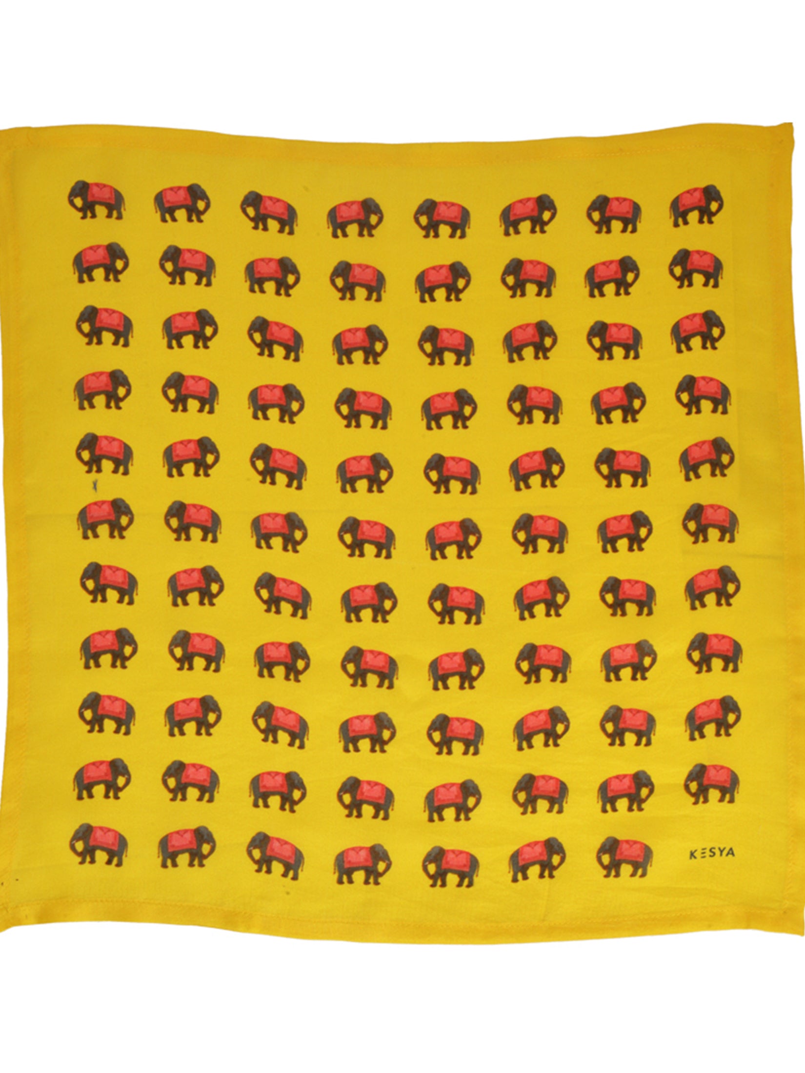 Yellow Elephant Pocket Square