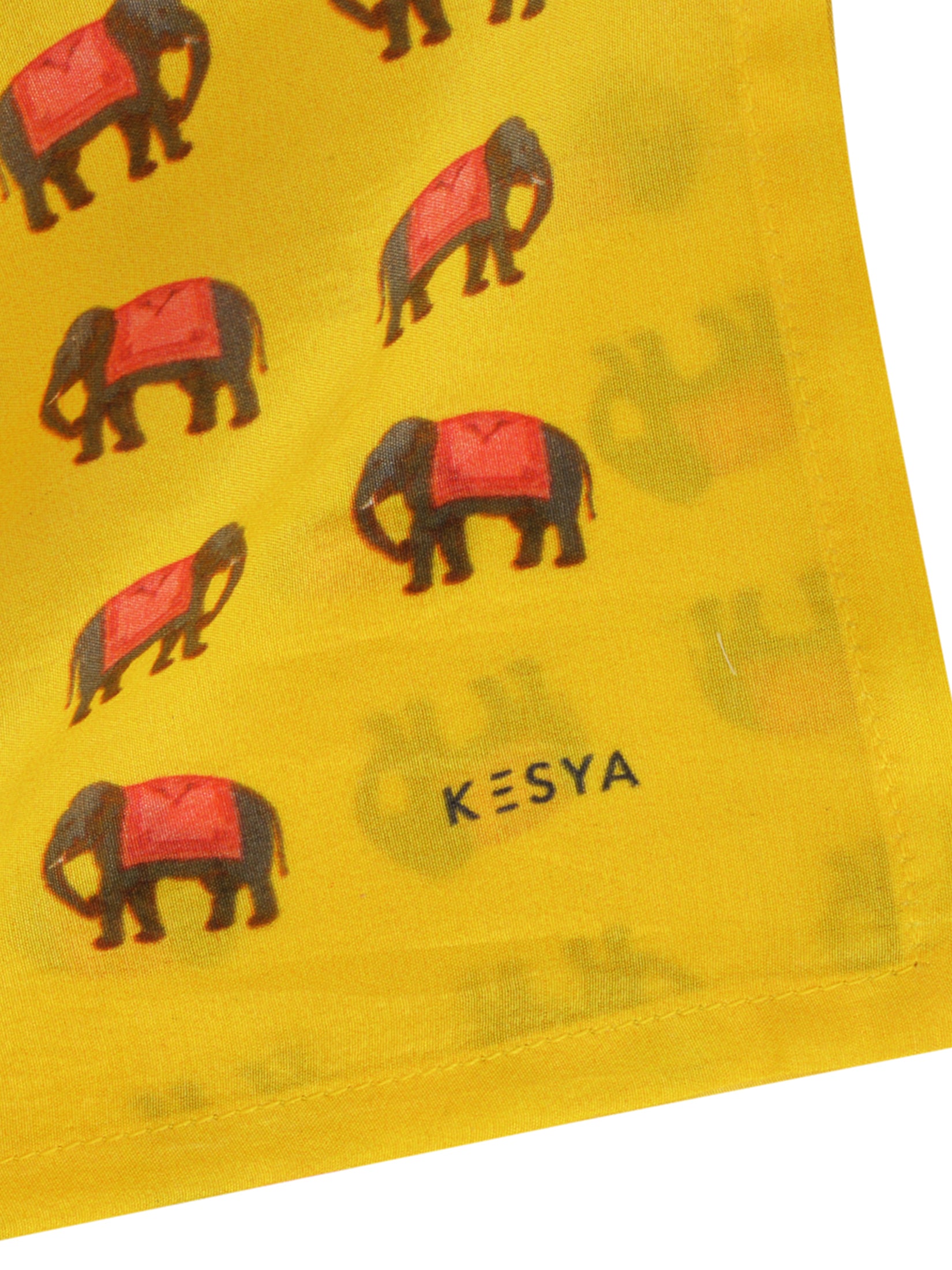 Yellow Elephant Pocket Square