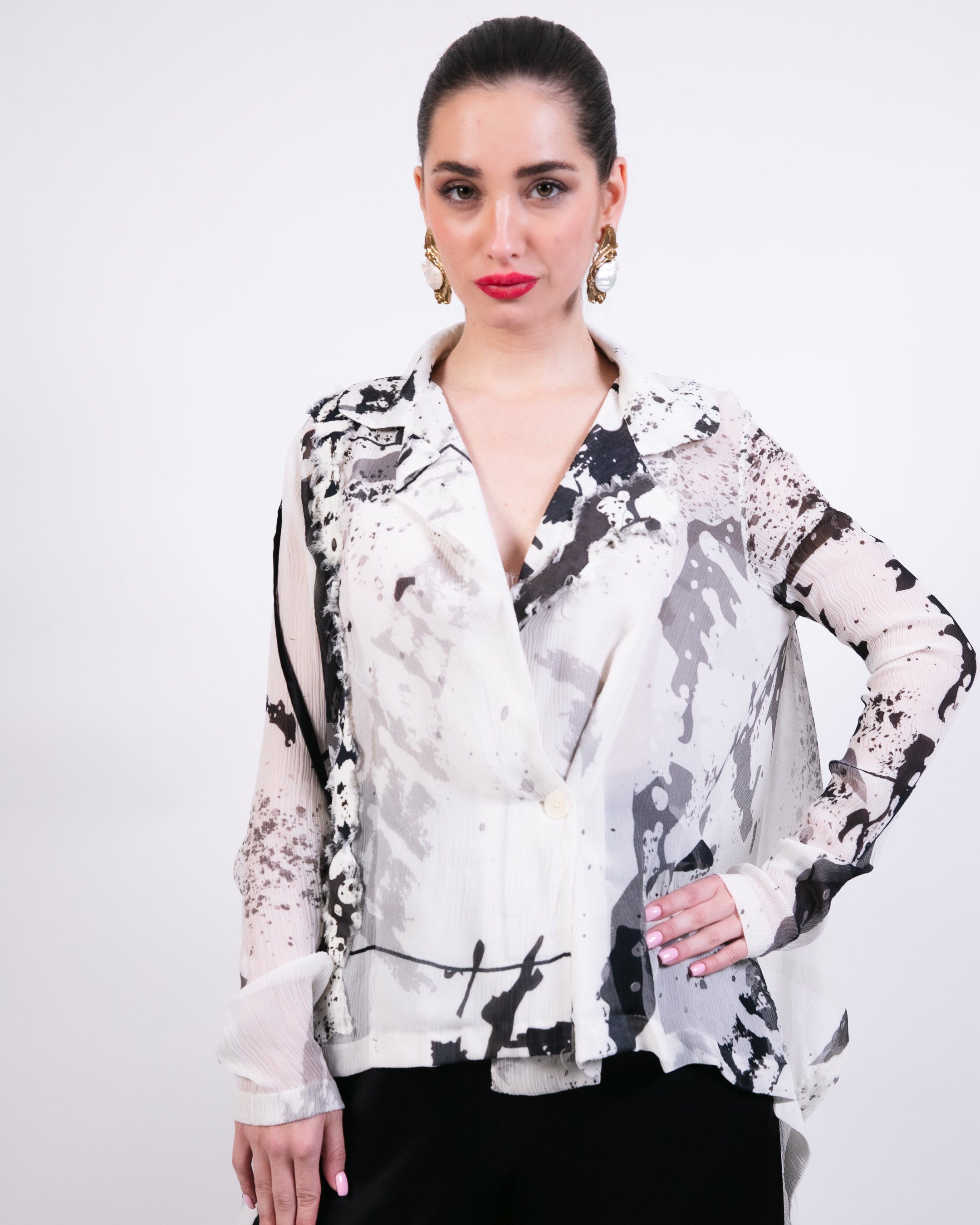Black boxy bomber jacket