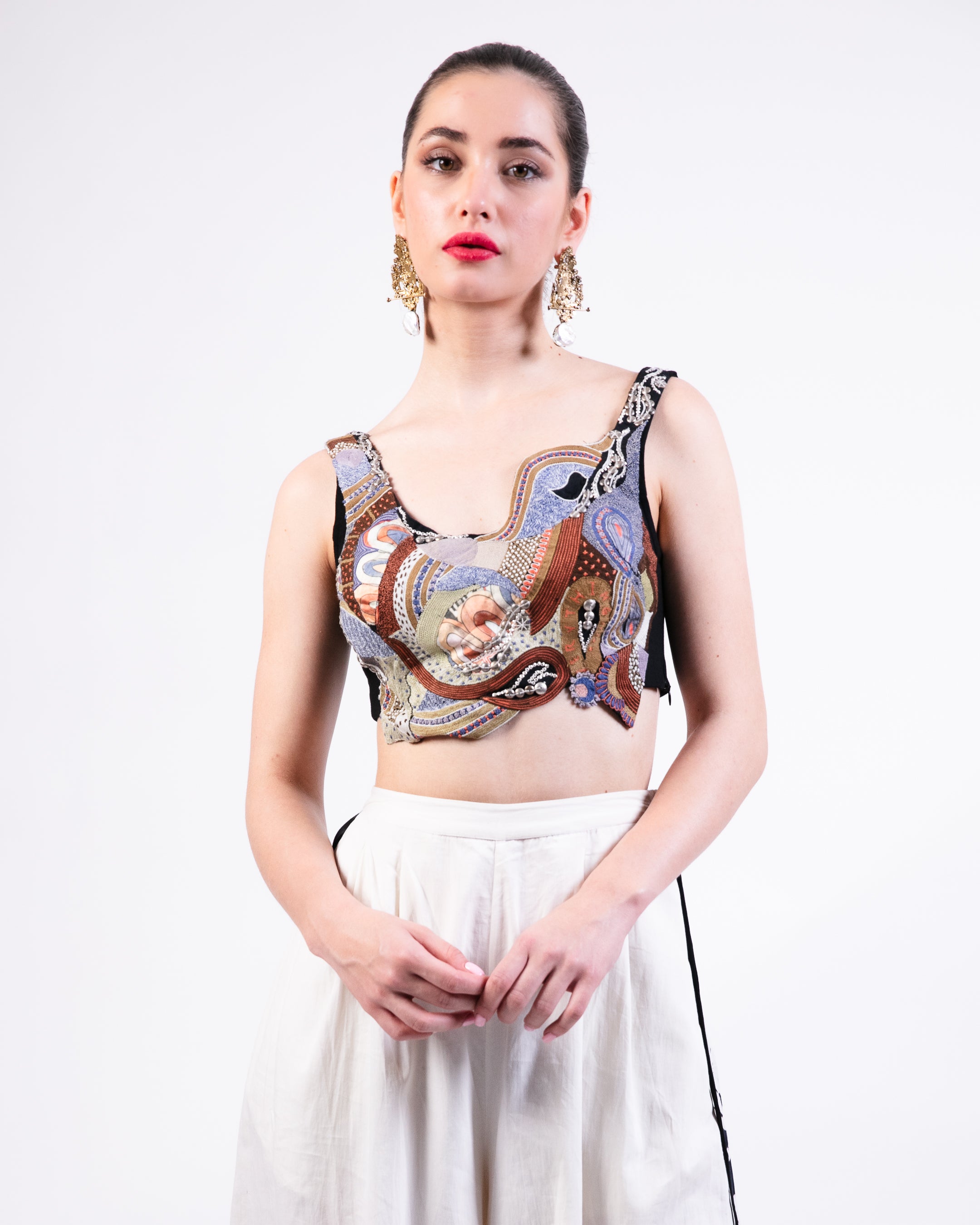 Printed Short Dress With Trouser