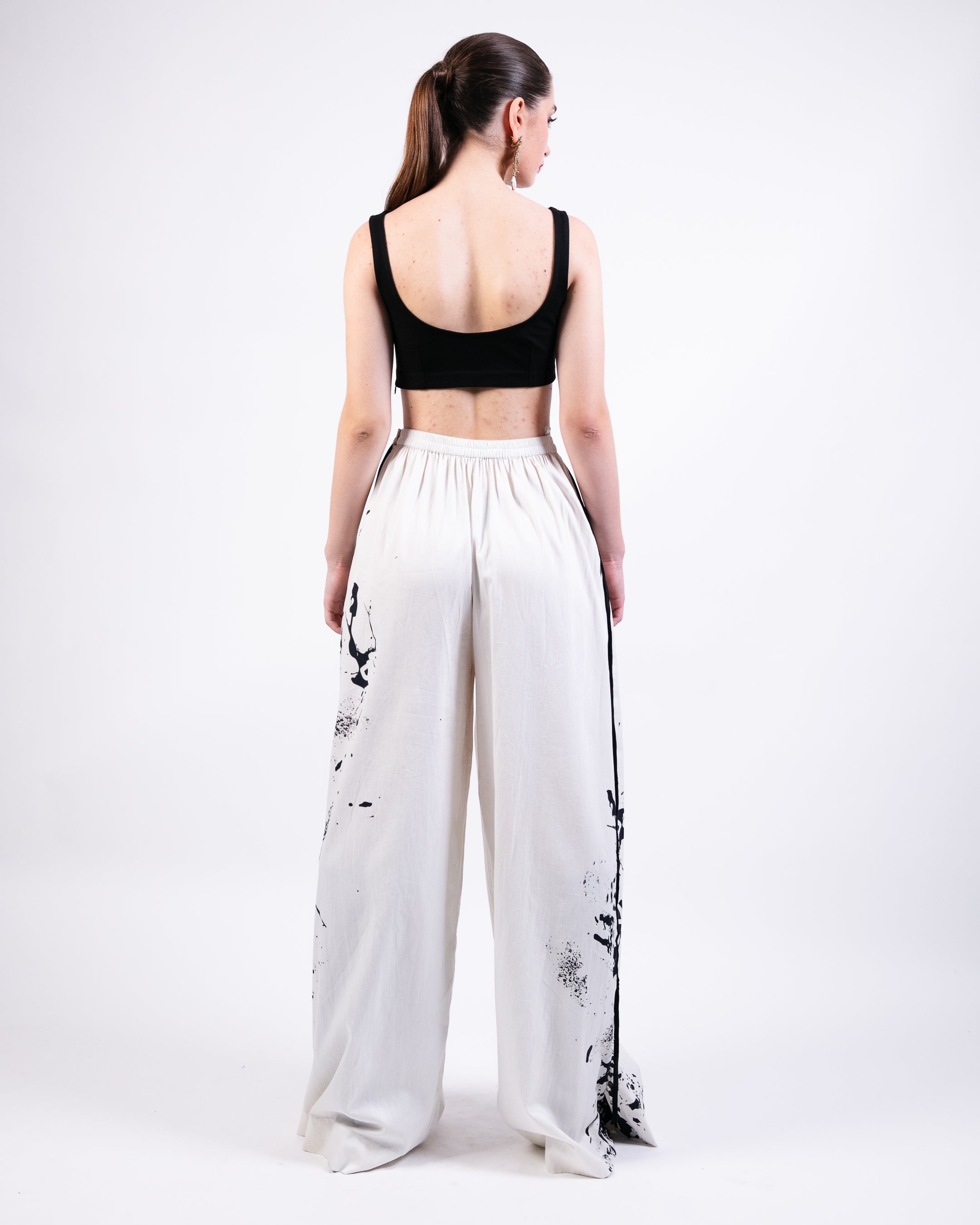 Printed Short Dress With Trouser