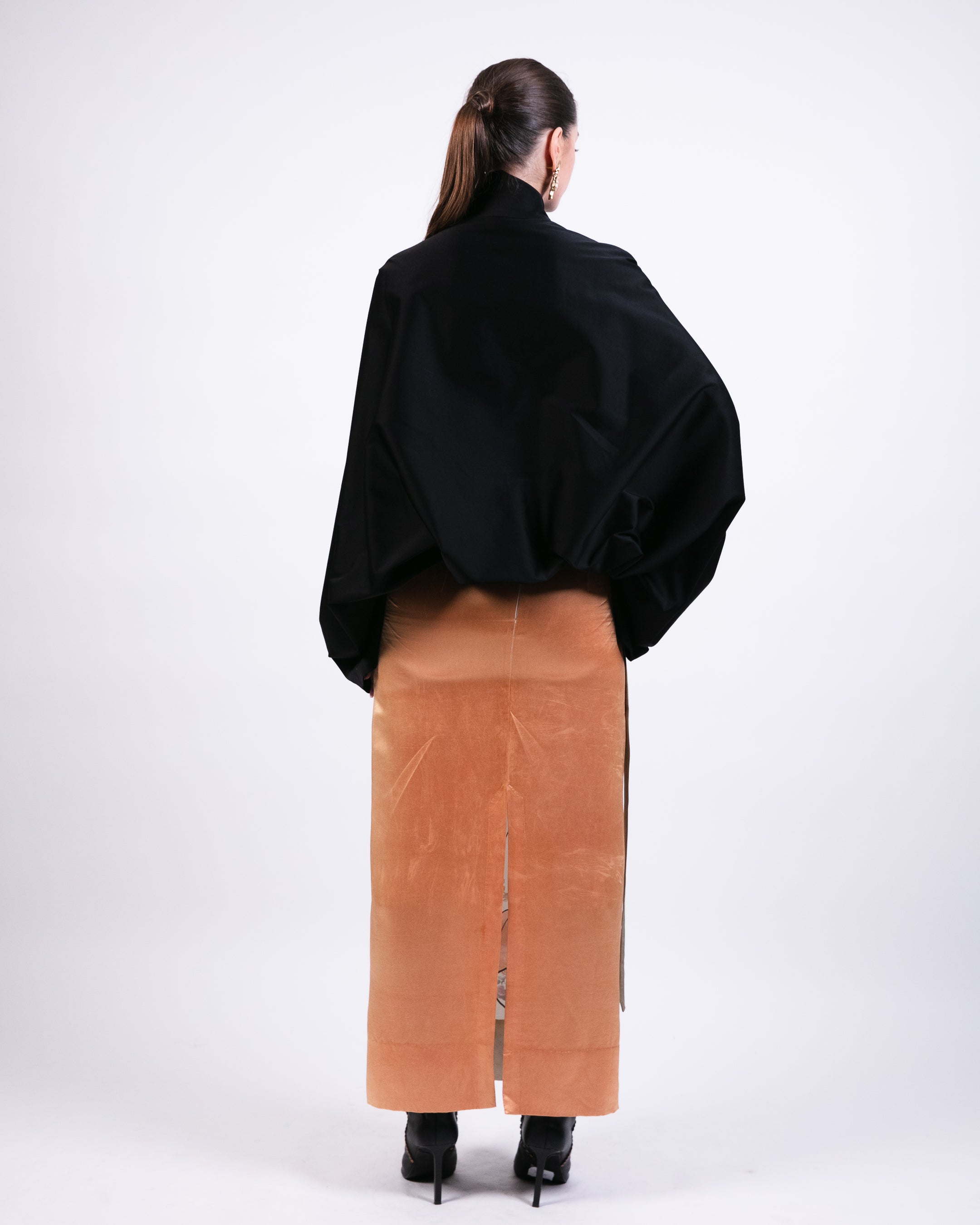 Black Boxy Bomber Jacket