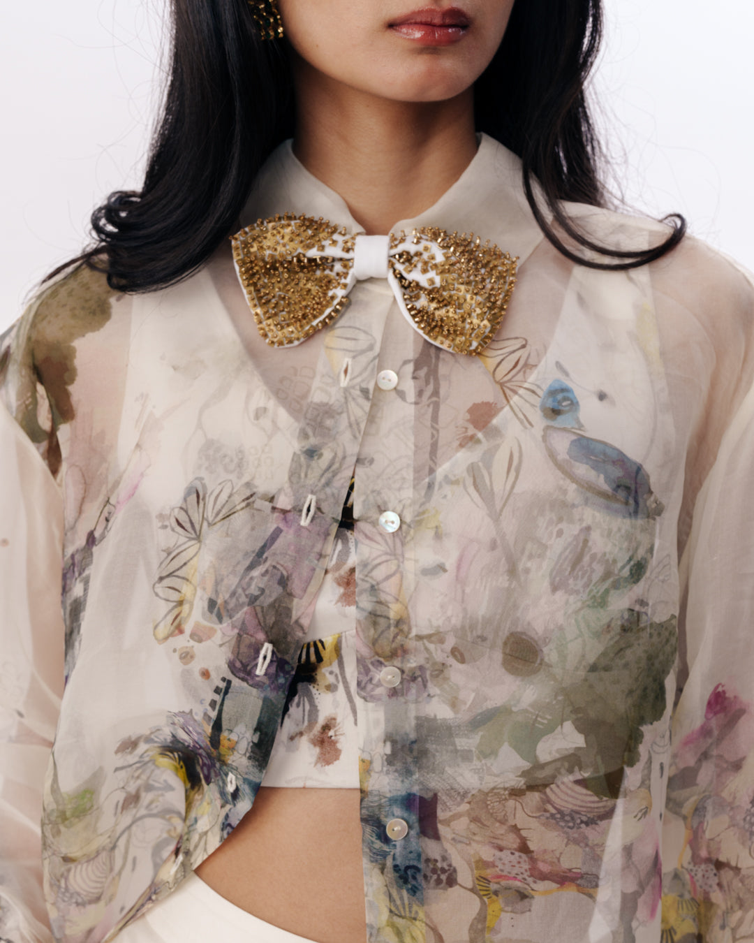 Bralet With Organza Layering