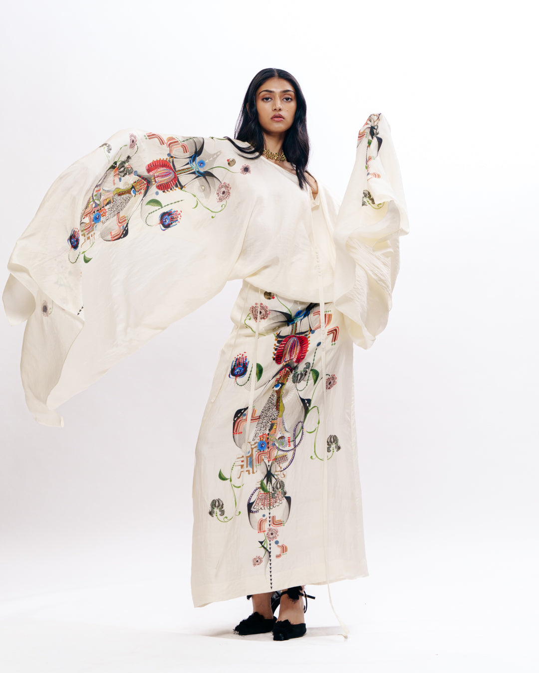Drape Top With Straight Skirt