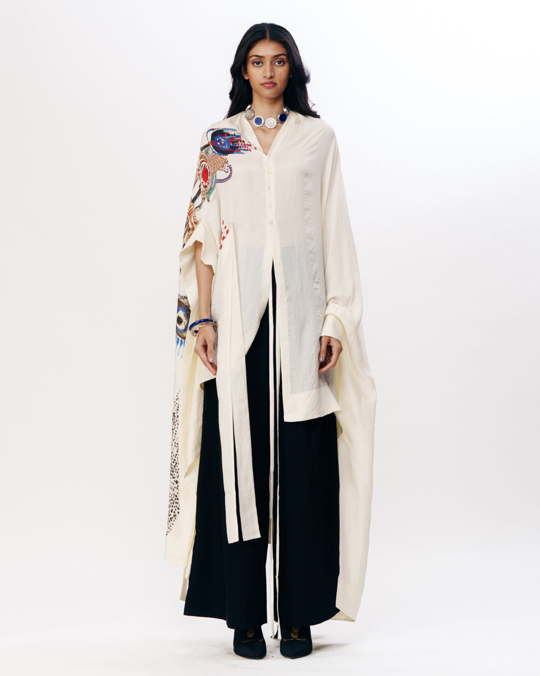 Fluid Cape With Asymmetry