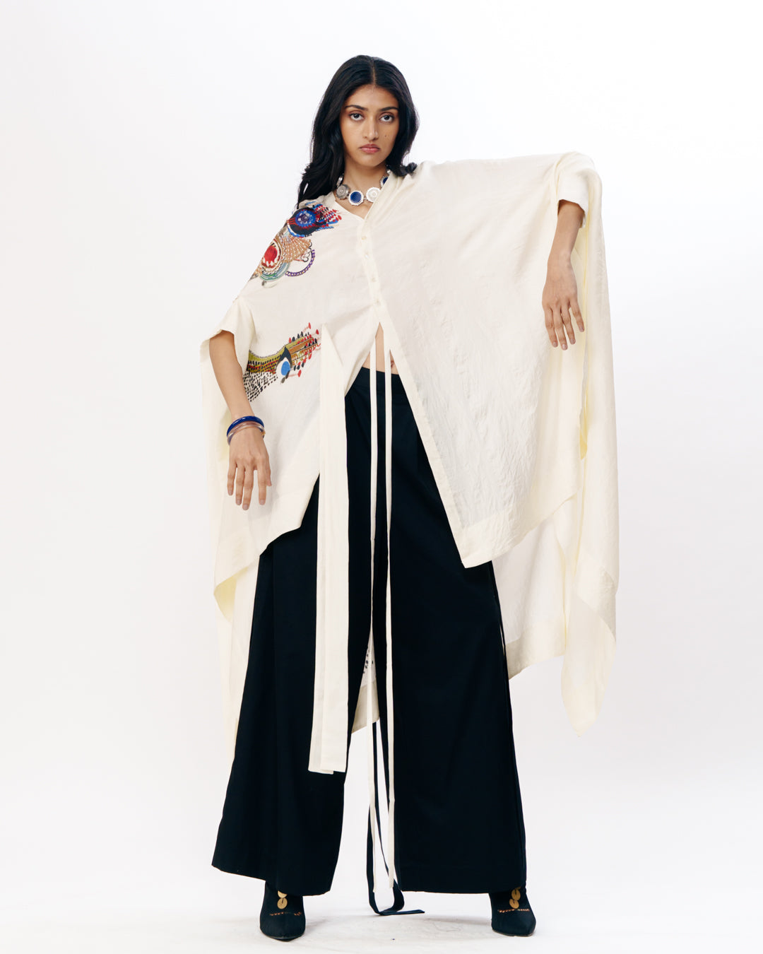 Fluid Cape With Asymmetry