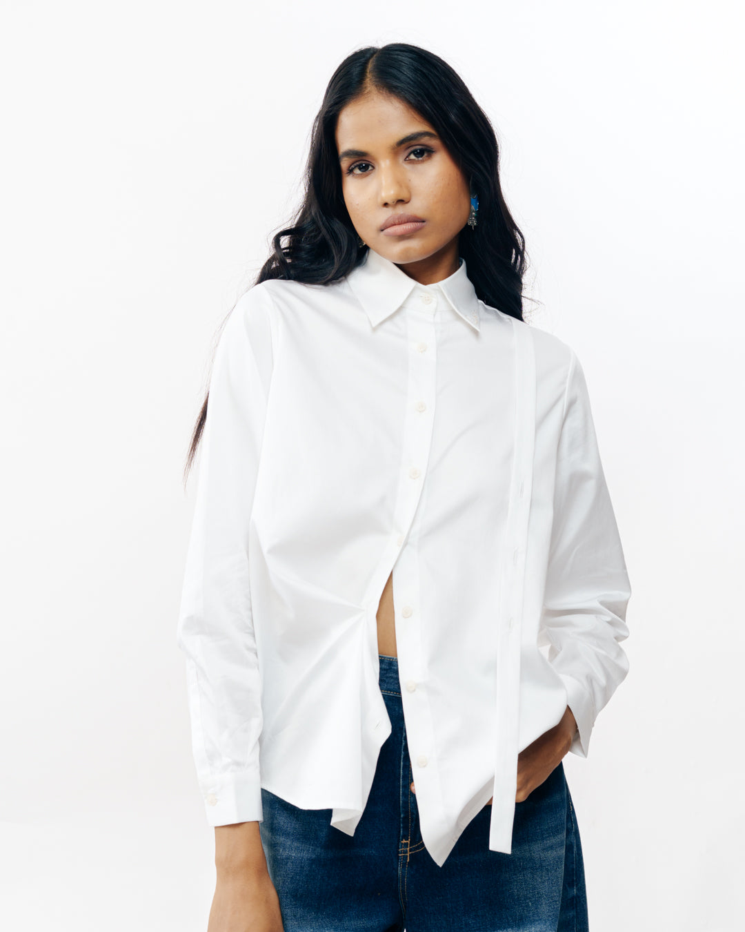 White Shirt With Bead Detail