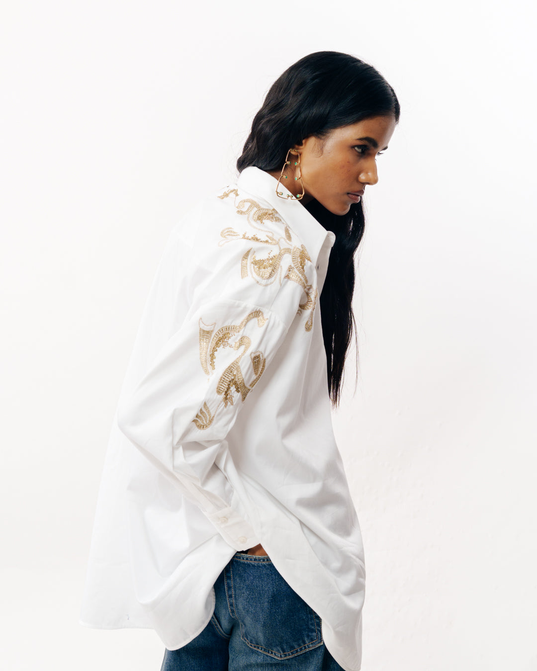 Shirt With Zari Embroidery