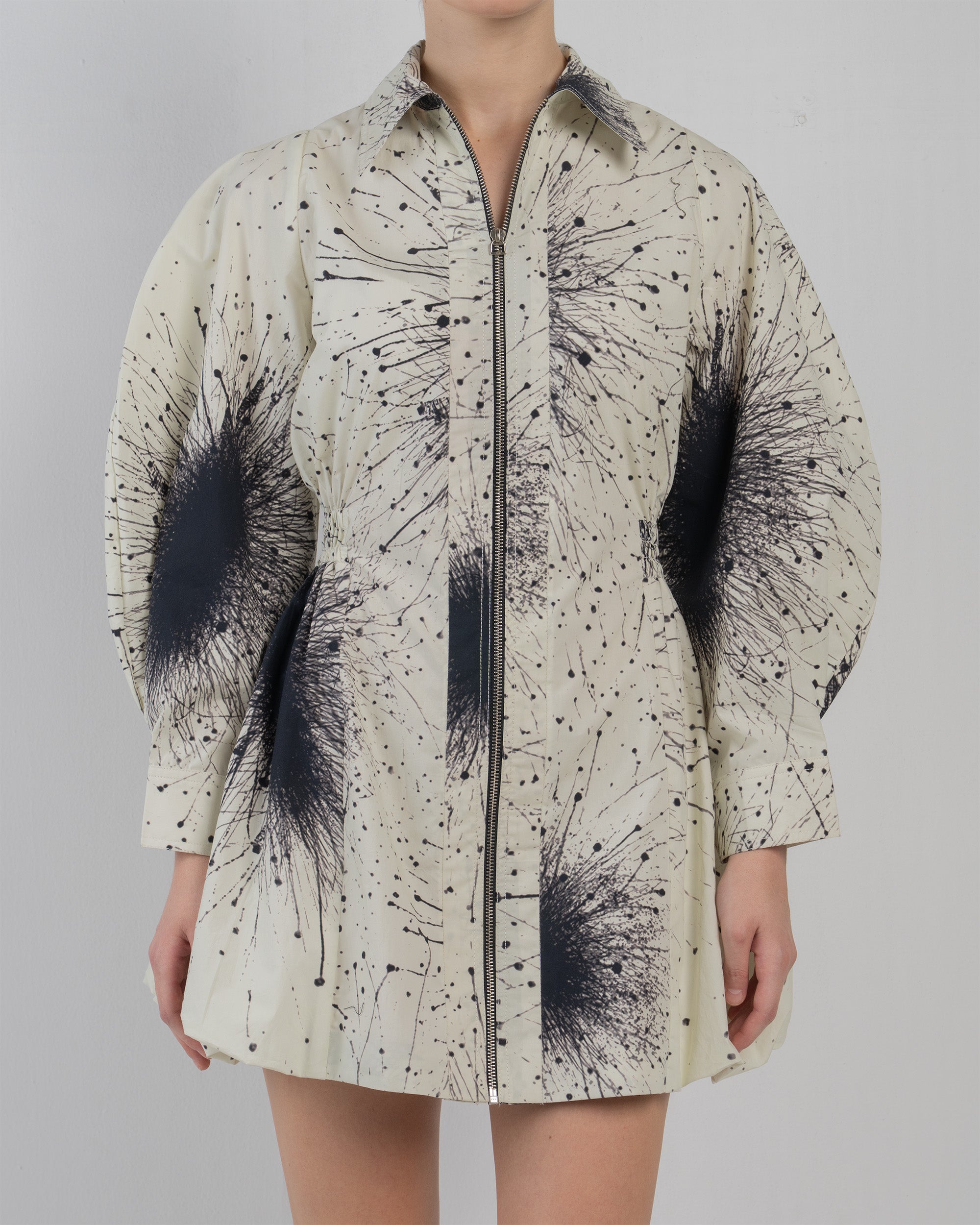 Bubble Hem Dress In Splatter Print