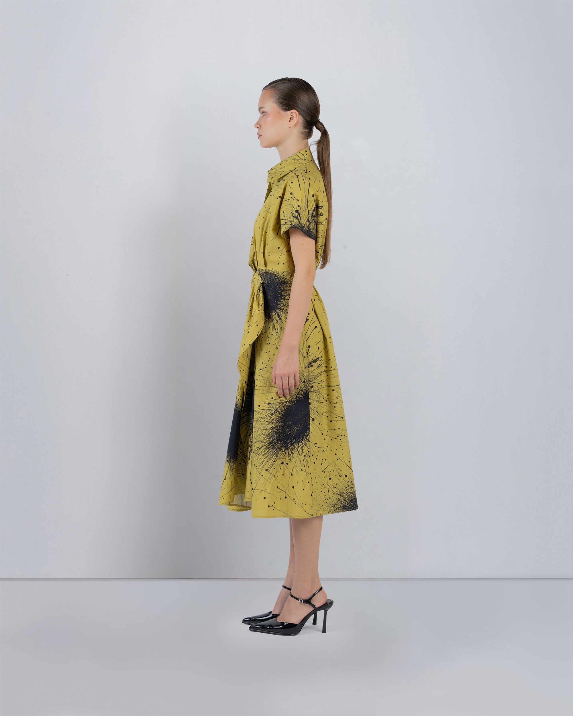 Wrap Dress In Splatter Print