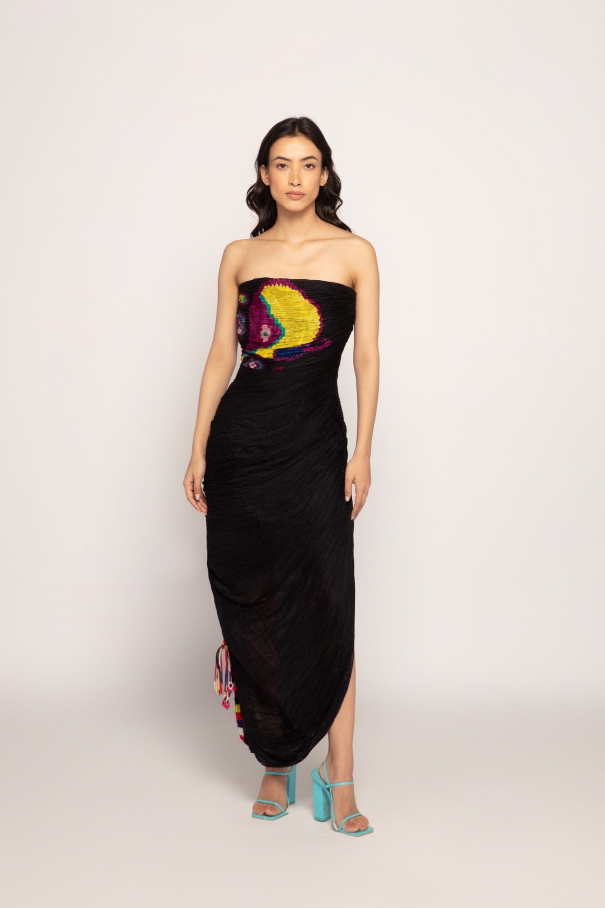 Hand Micro Pleated Corset Style Sari Dress