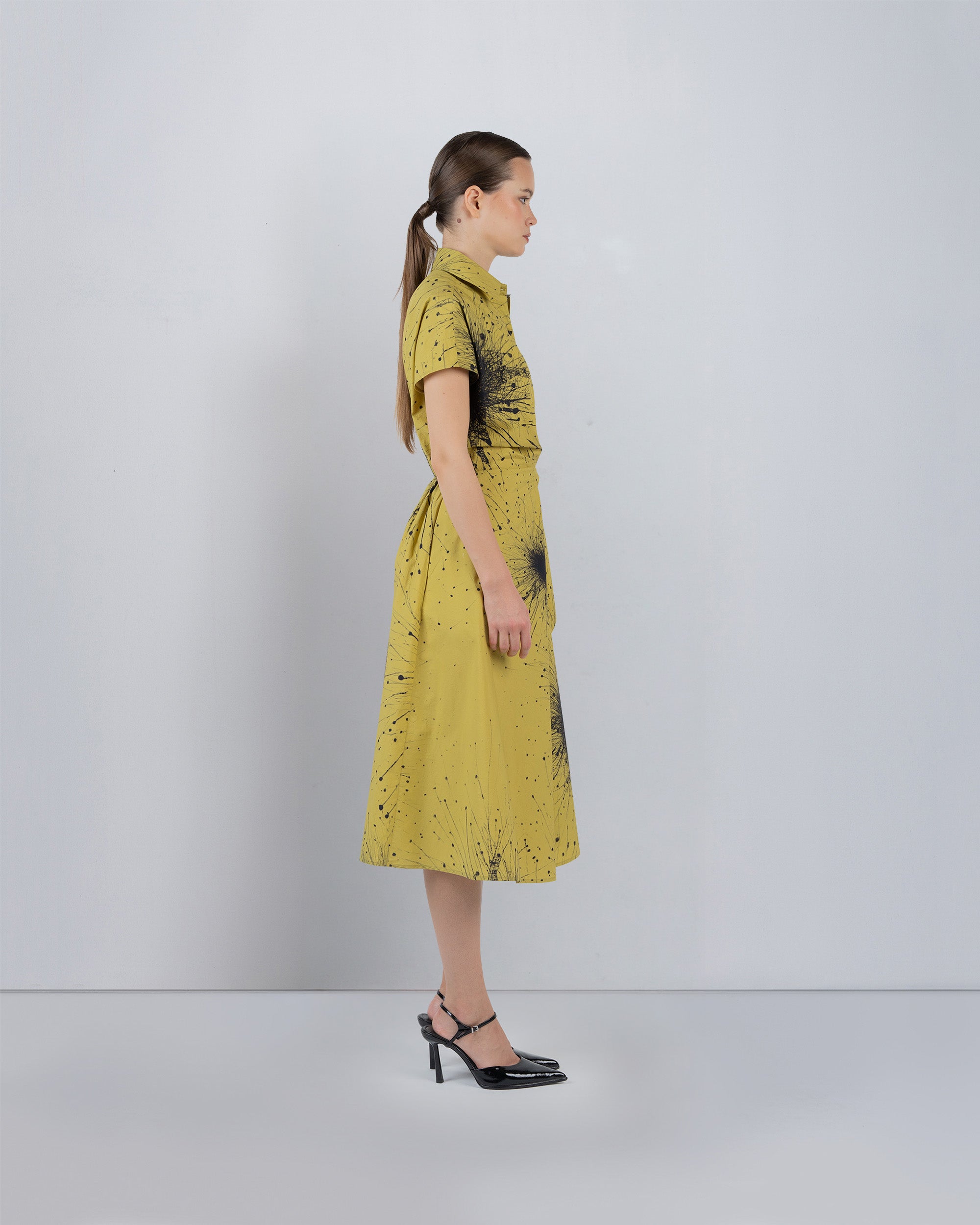 Wrap Dress In Splatter Print