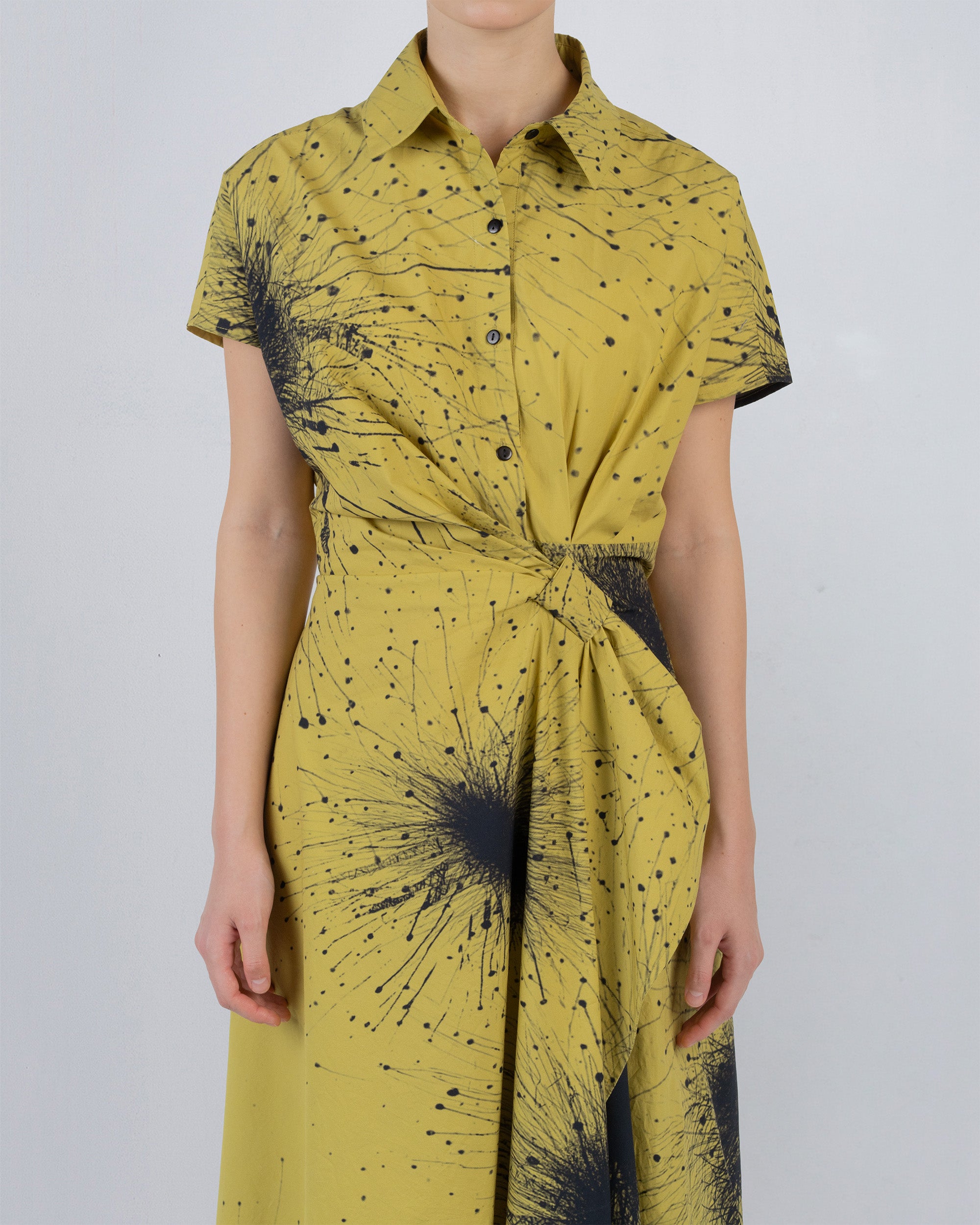 Wrap Dress In Splatter Print