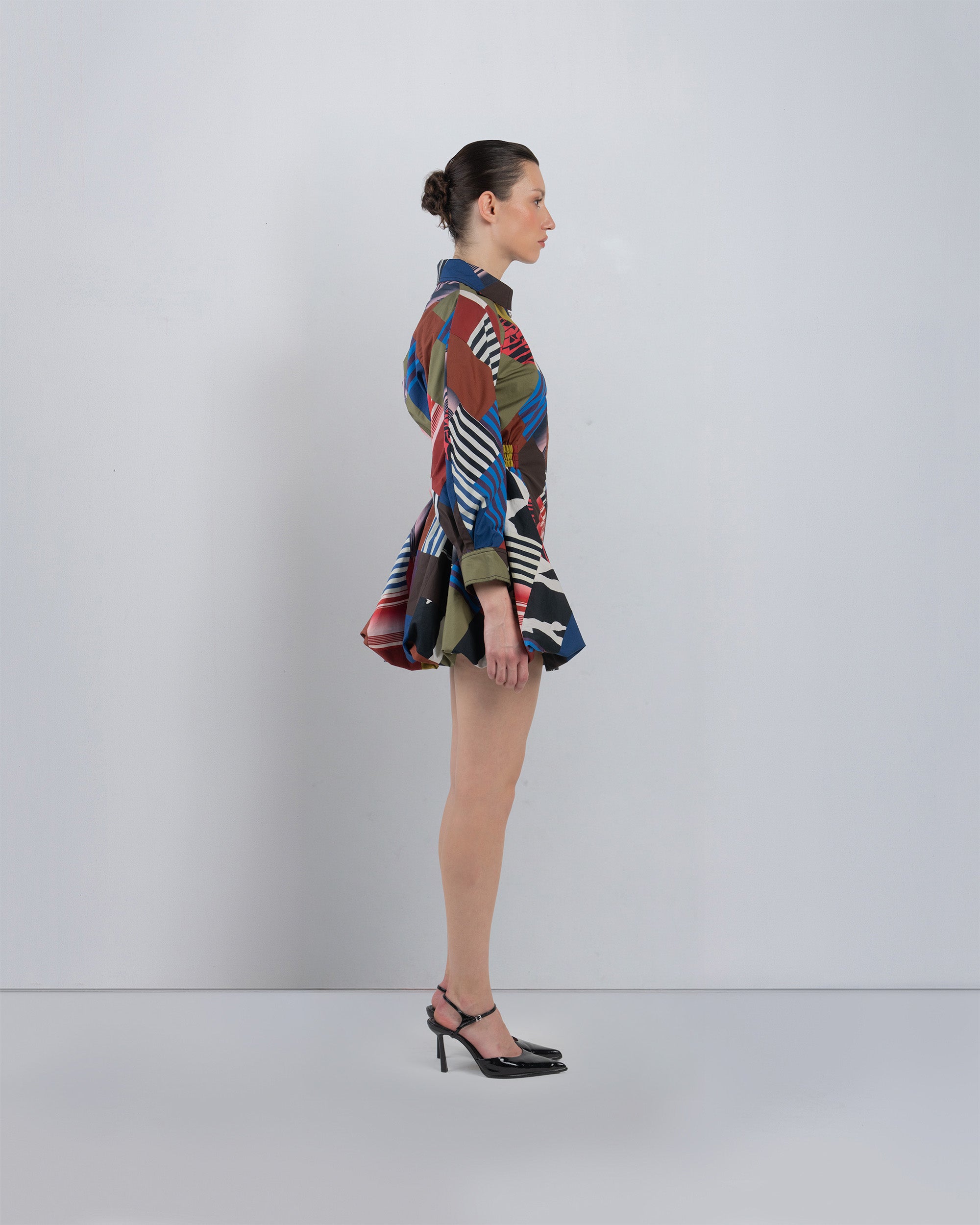 Mosaic Bubble Hem Dress