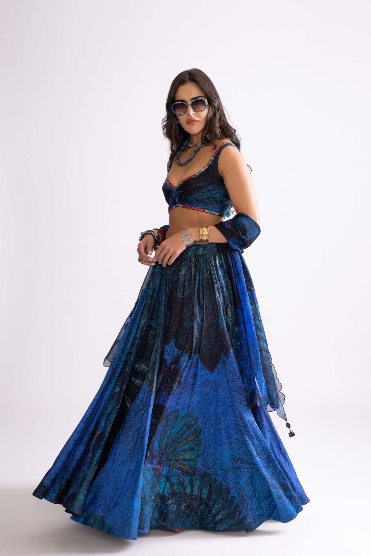 Riley Blouse, Magnolia Lehenga And Dupatta