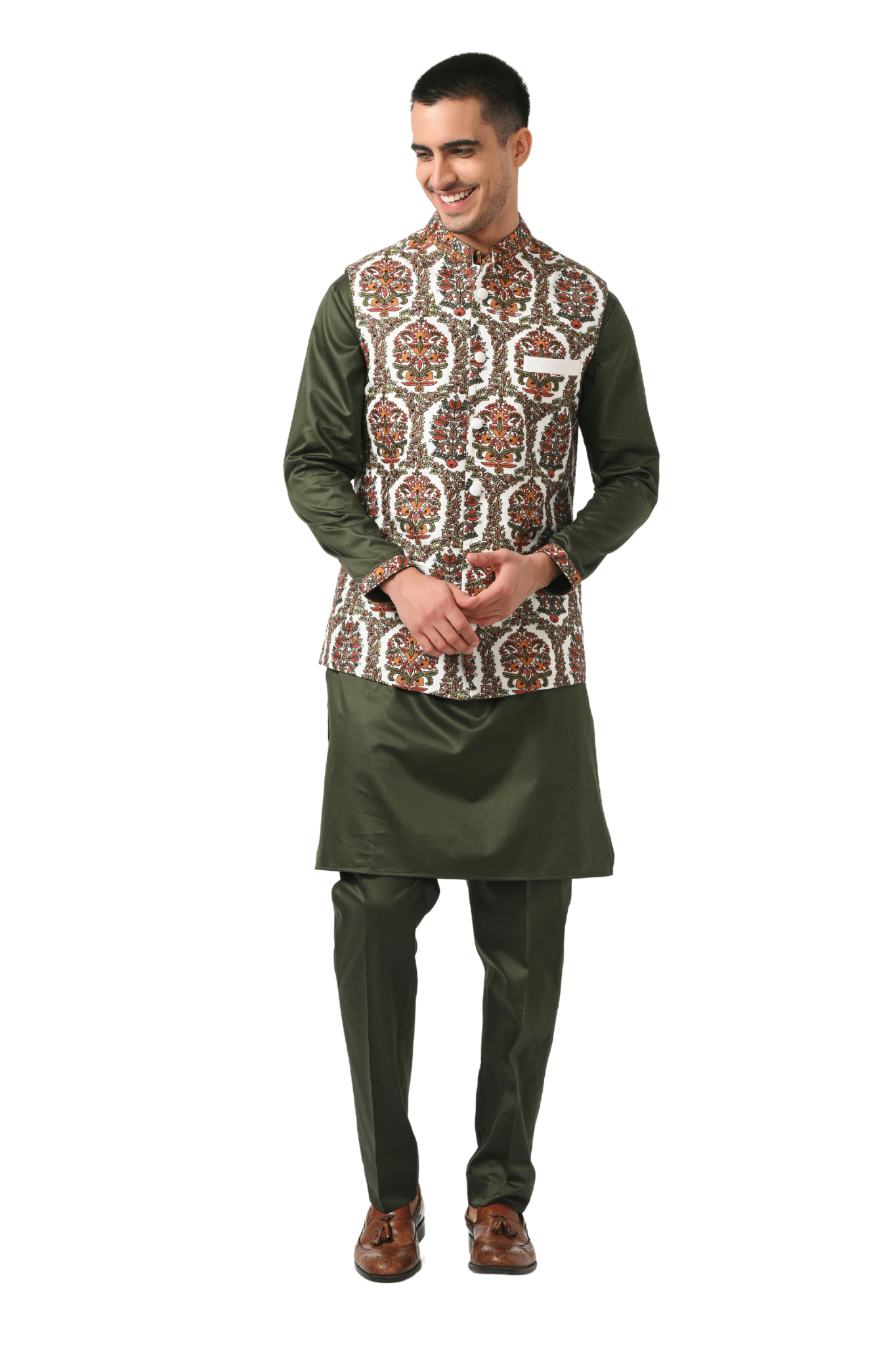 Floral Embroidered Men's Bandi Jacket , Modi Jacket