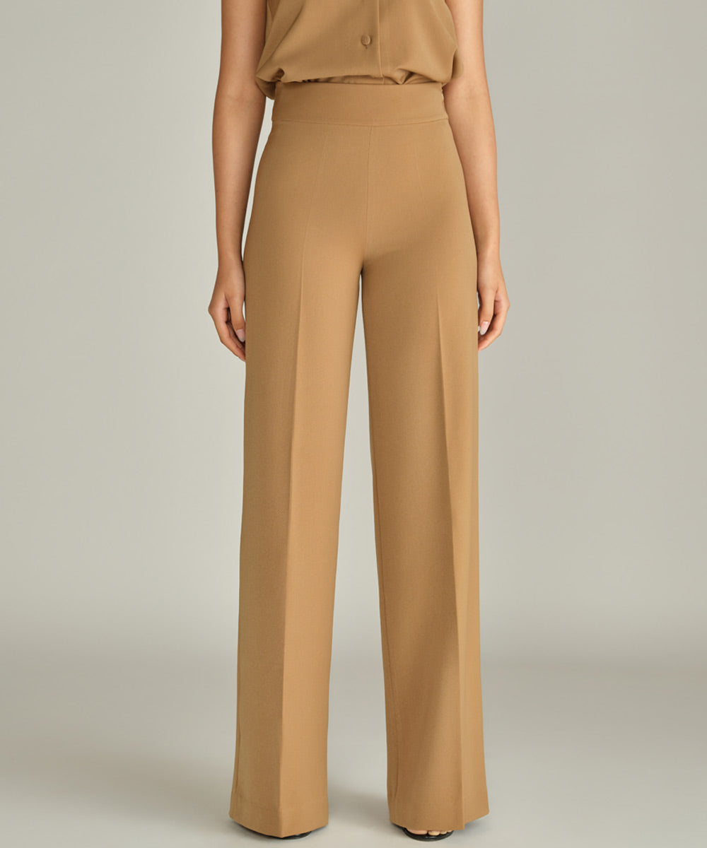 Stretch Suiting Wide-Leg Trousers