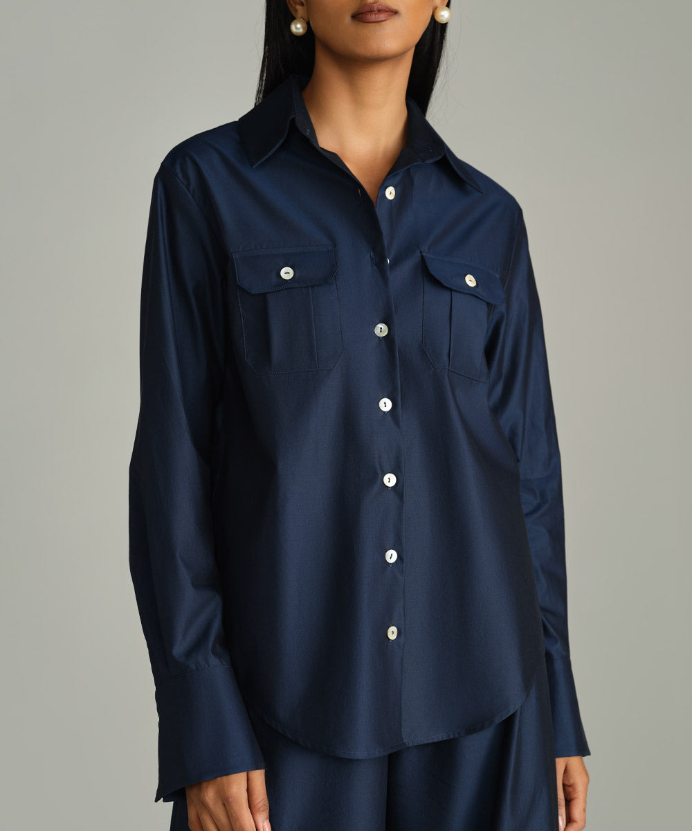 Egyptian Cotton Oversized Long-Sleeved Shirt