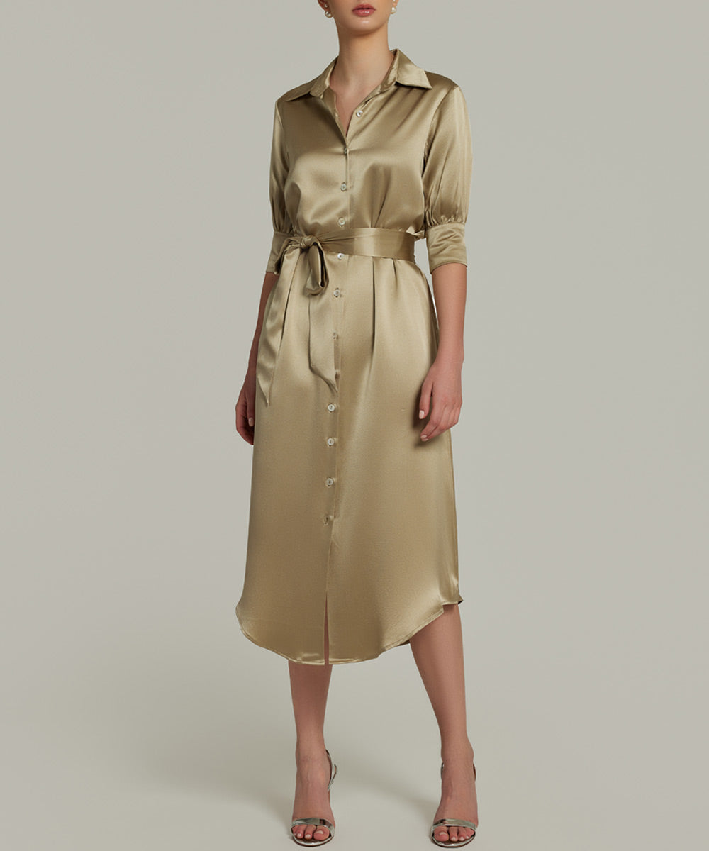 Silk Shirt Dress