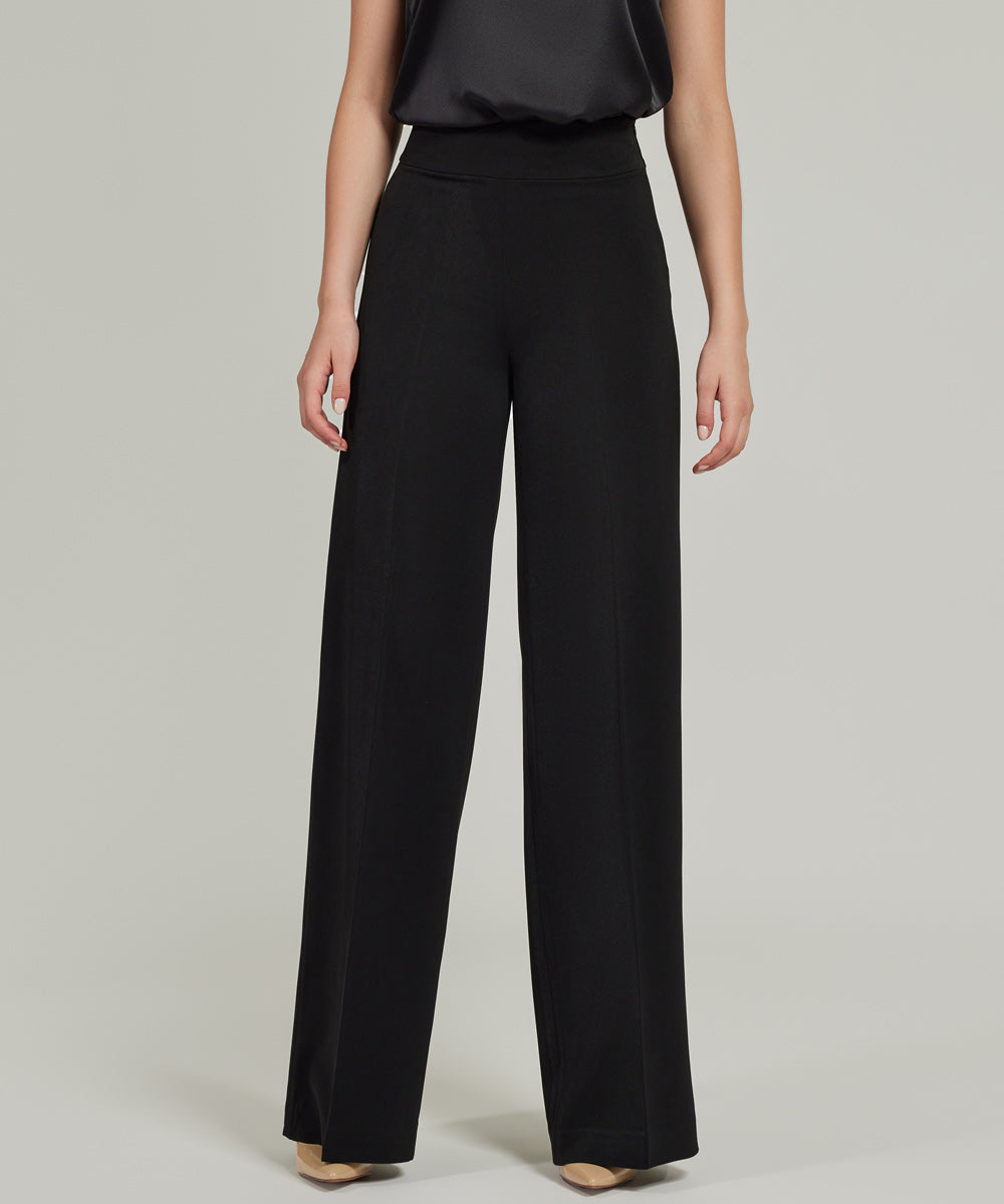 Stretch Suiting Wide-Leg Trousers