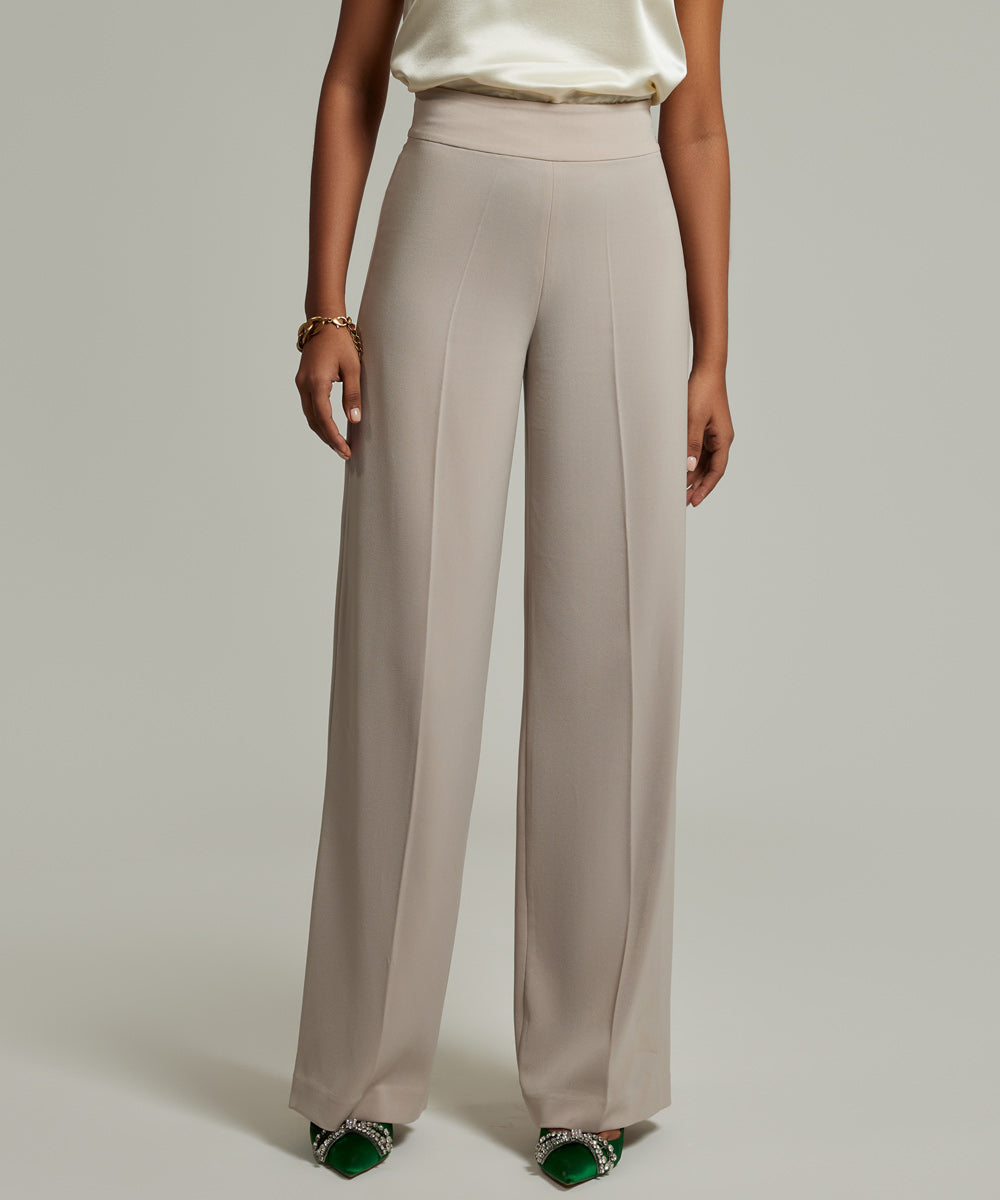 Stretch Suiting Wide-Leg Trousers