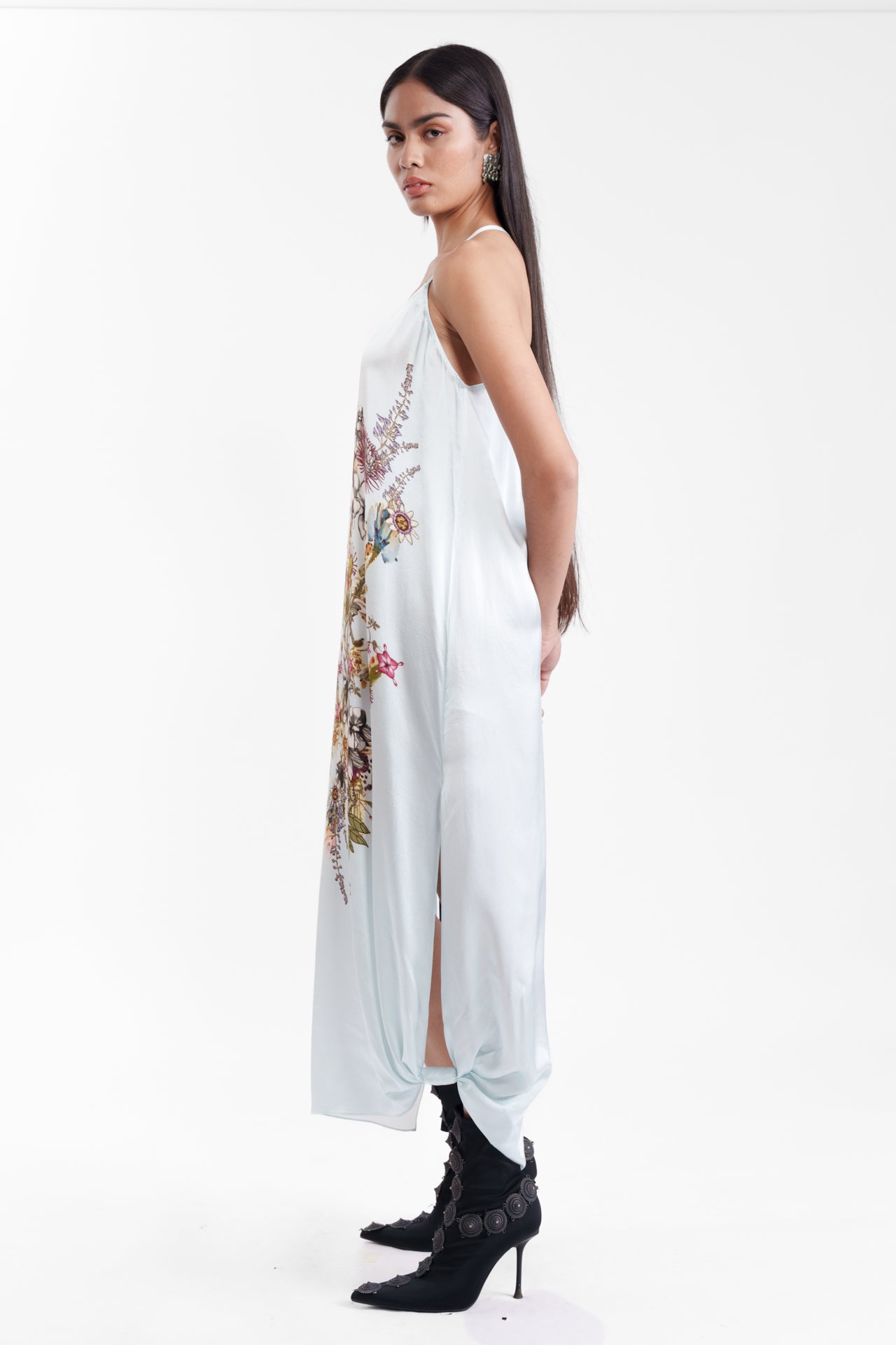 Printed Silk Slip Dress