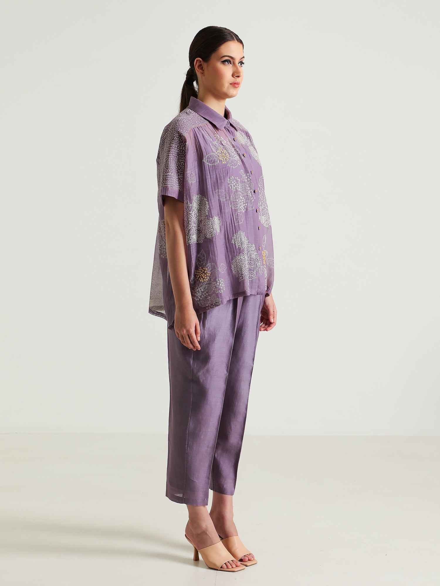 Cotton Chanderi Shirt And Silk Chanderi Pant