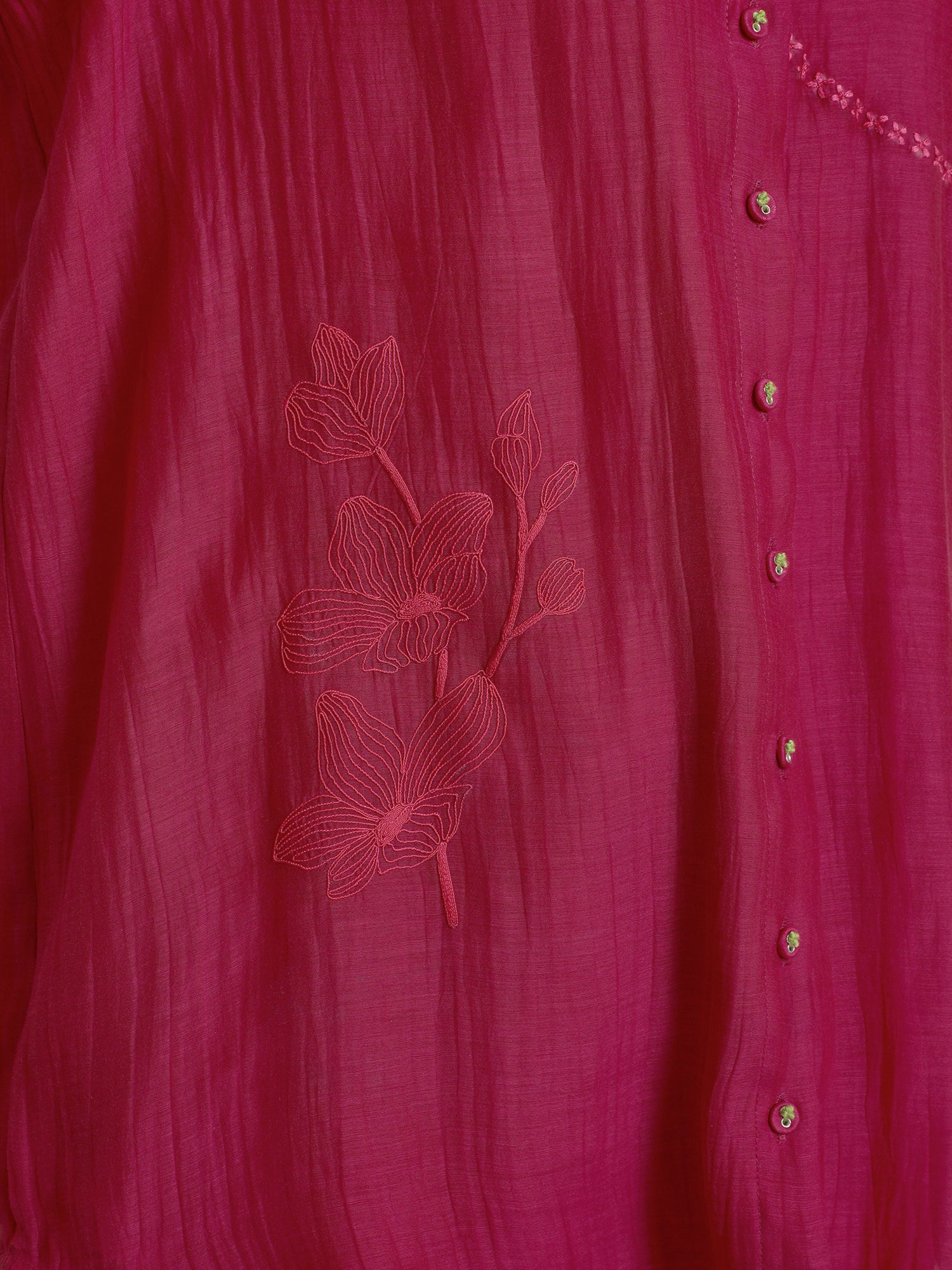 Carnation Embroided Shirt And Silk Chanderi Pant