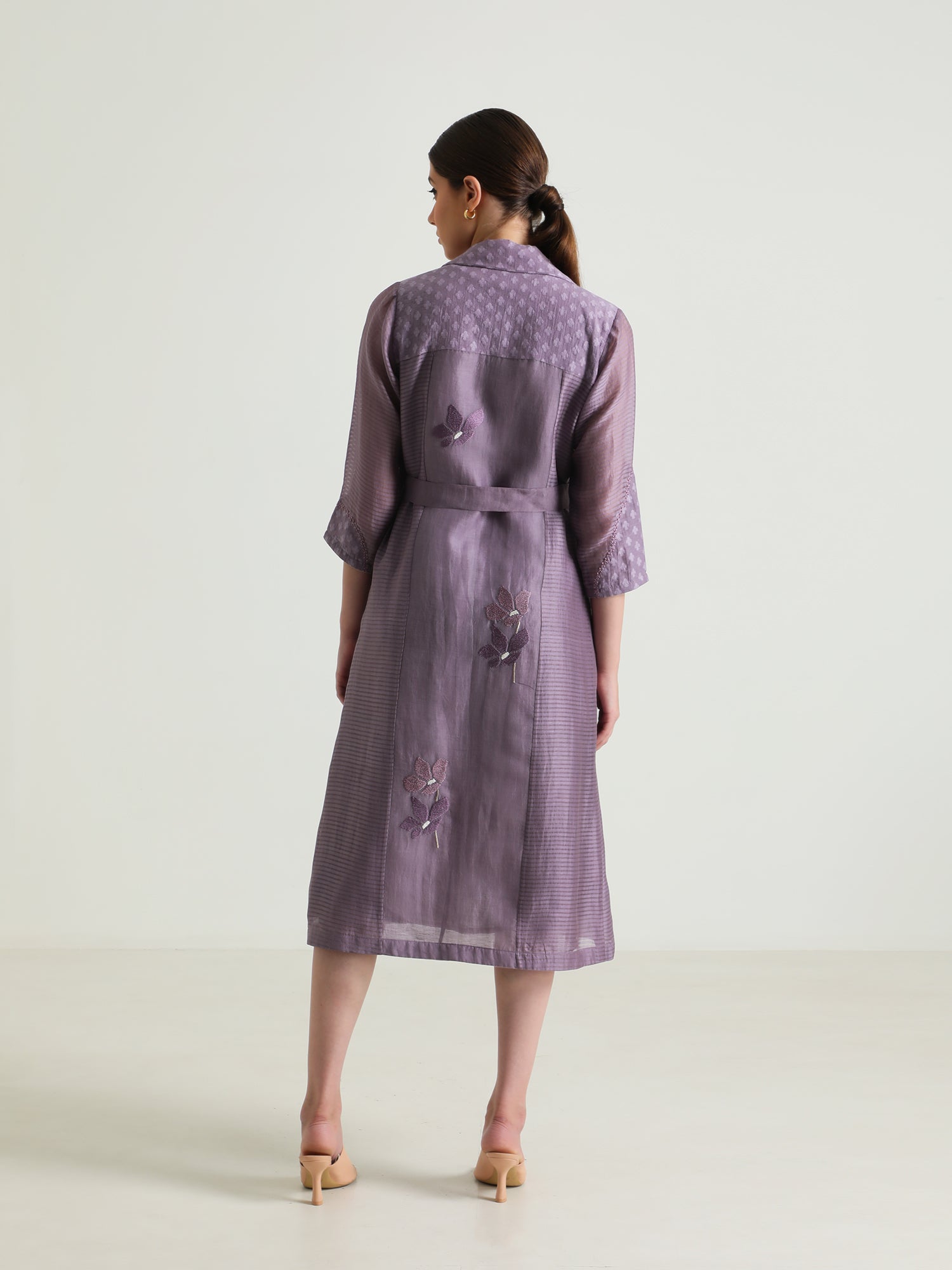 Embroided Organza Jacket And Silk Chanderi Dress