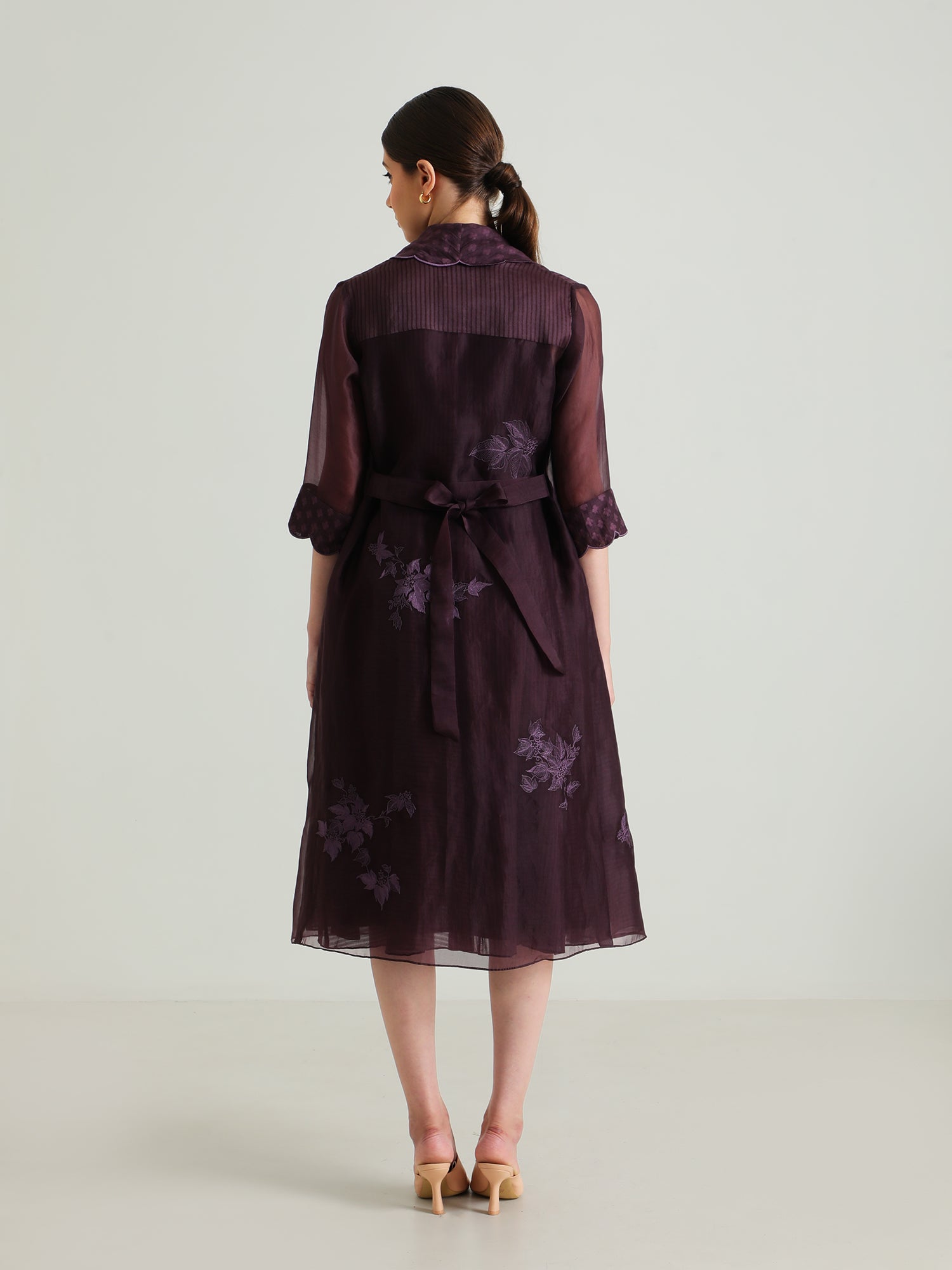 Lavender Embroidery Jacket And Dress