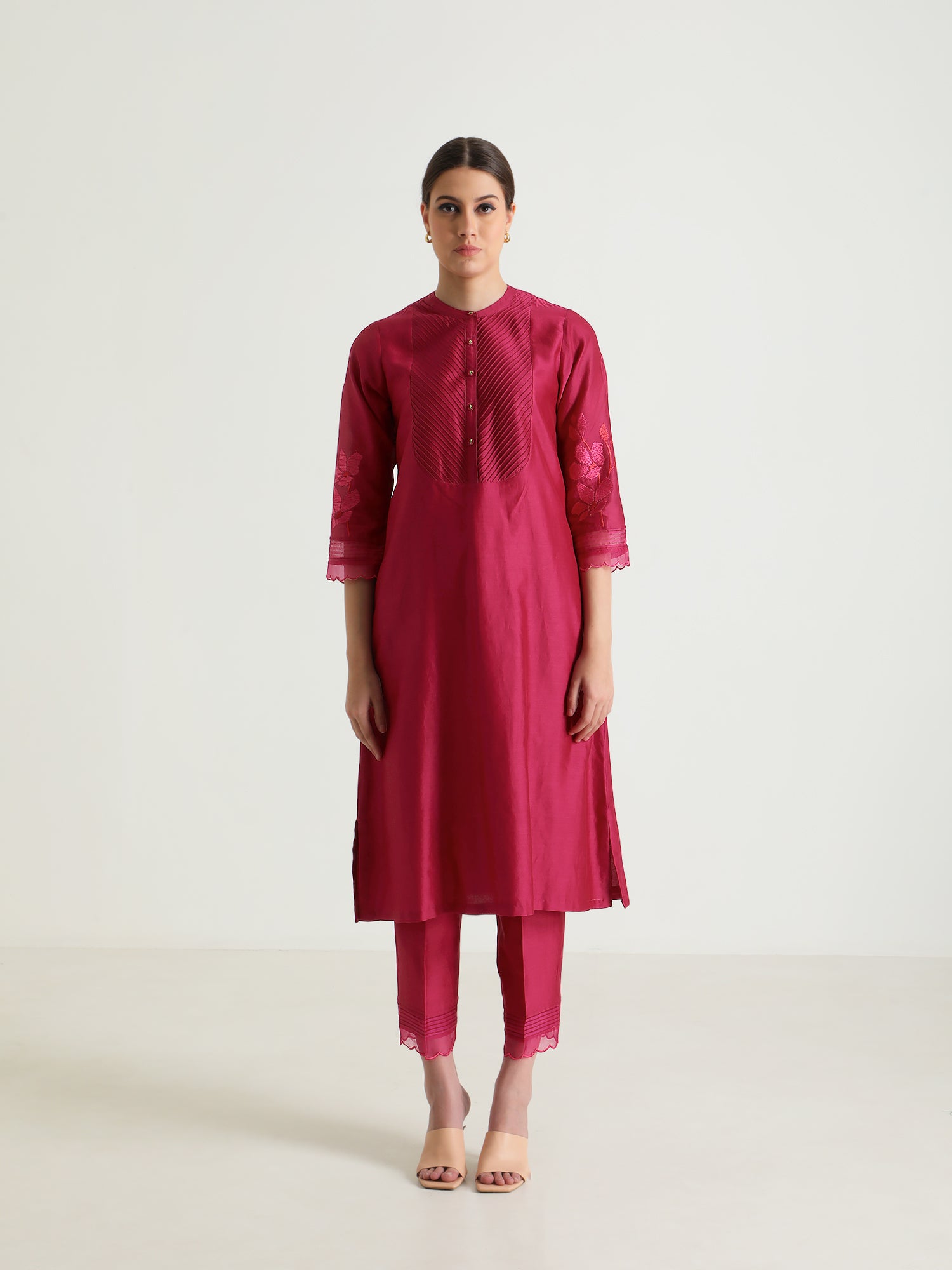 Fuchsia Tunic Set Without Dupatta