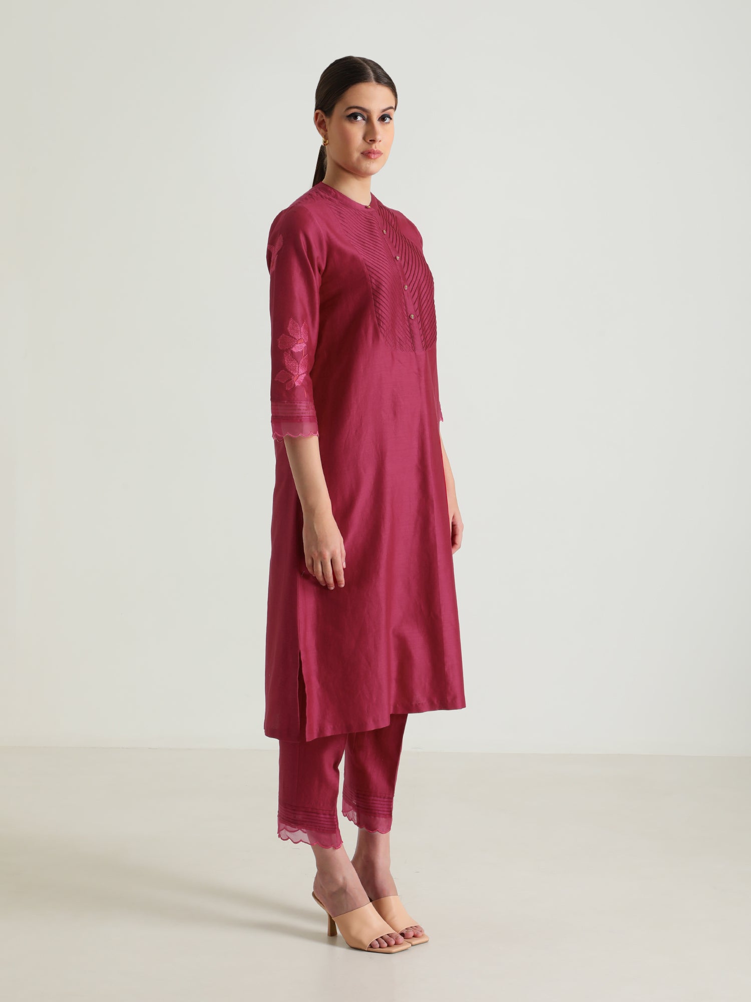 Fuchsia Tunic Set Without Dupatta