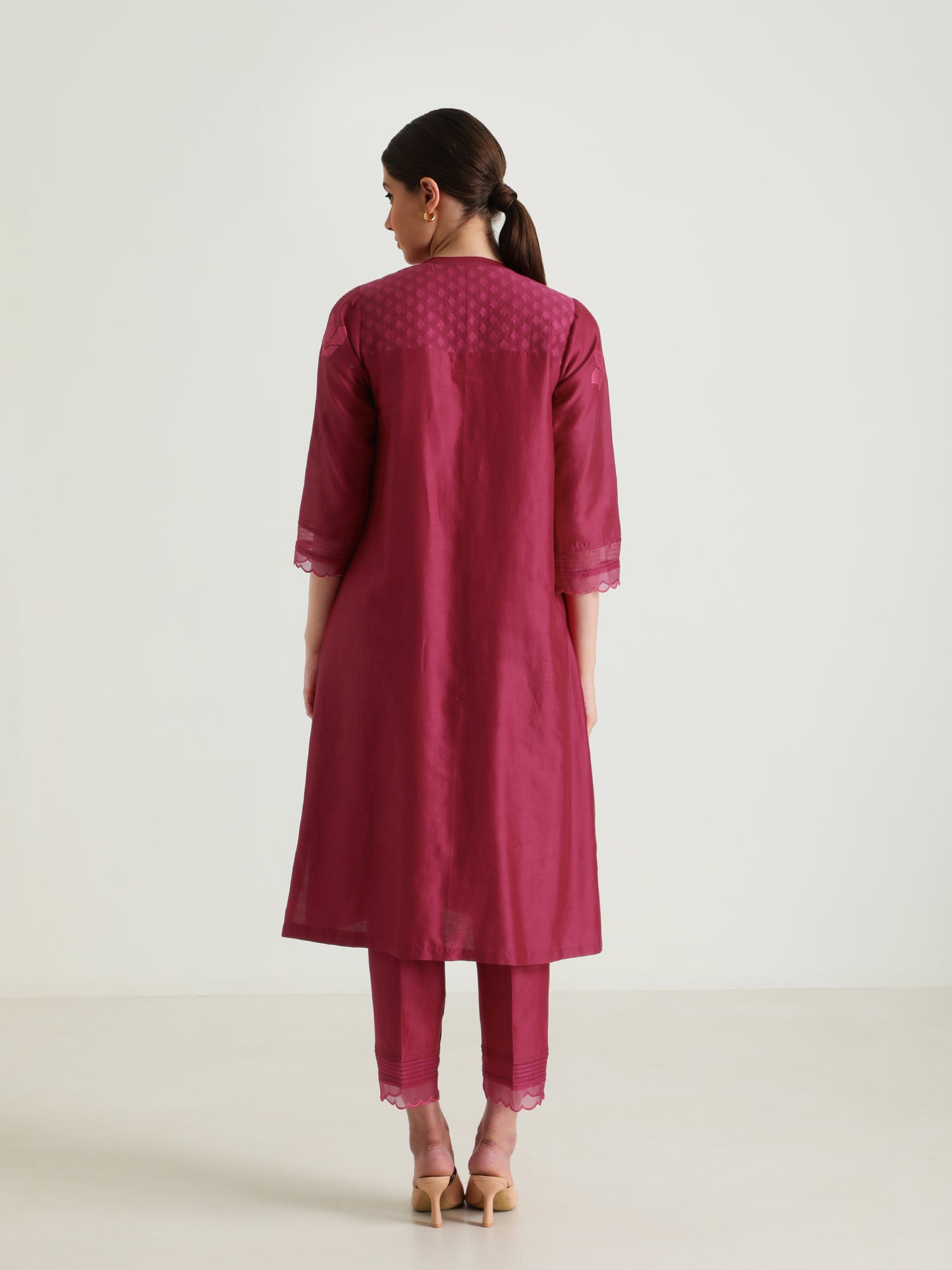 Fuchsia Tunic Set Without Dupatta