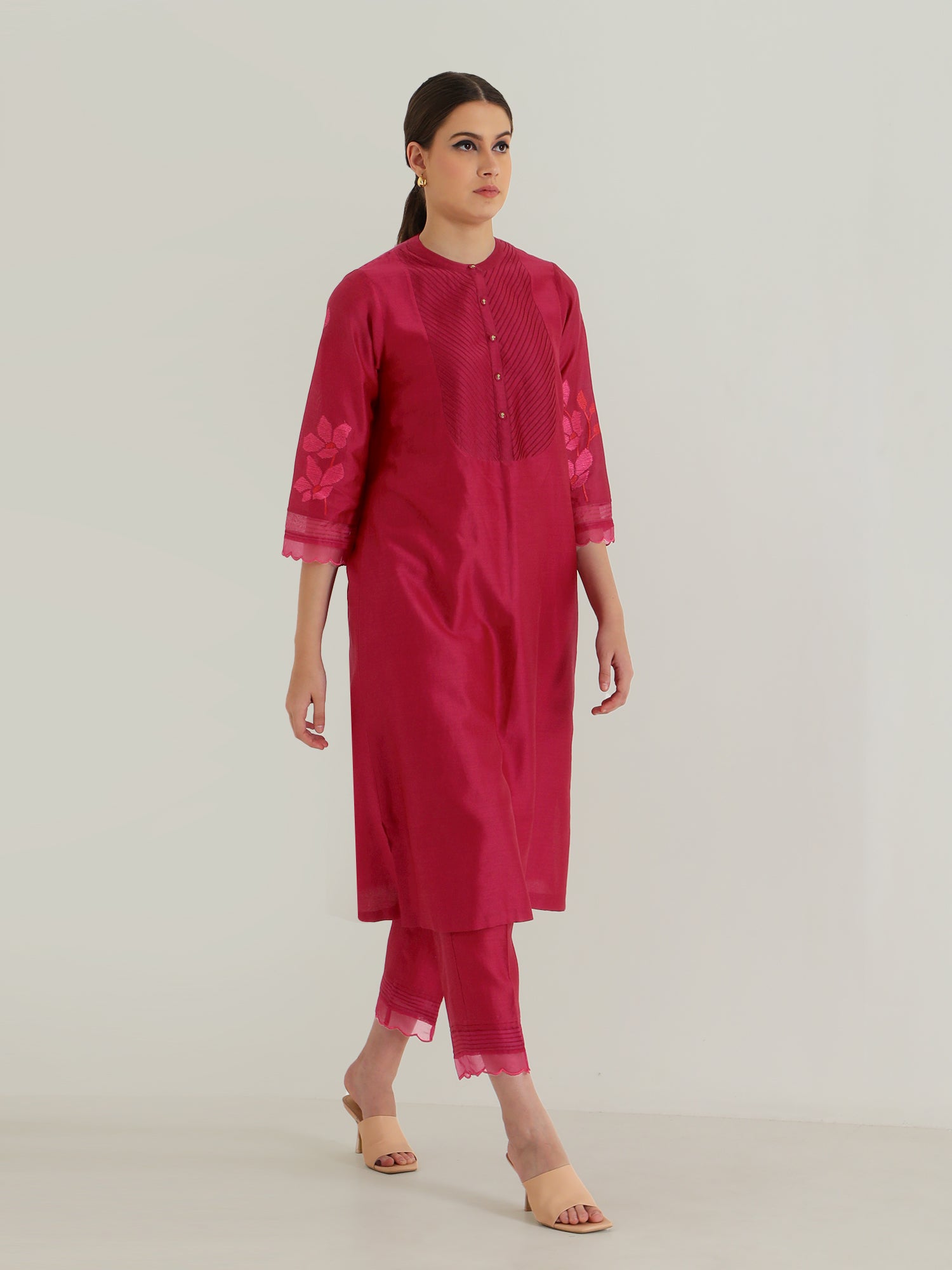 Fuchsia Tunic Set Without Dupatta