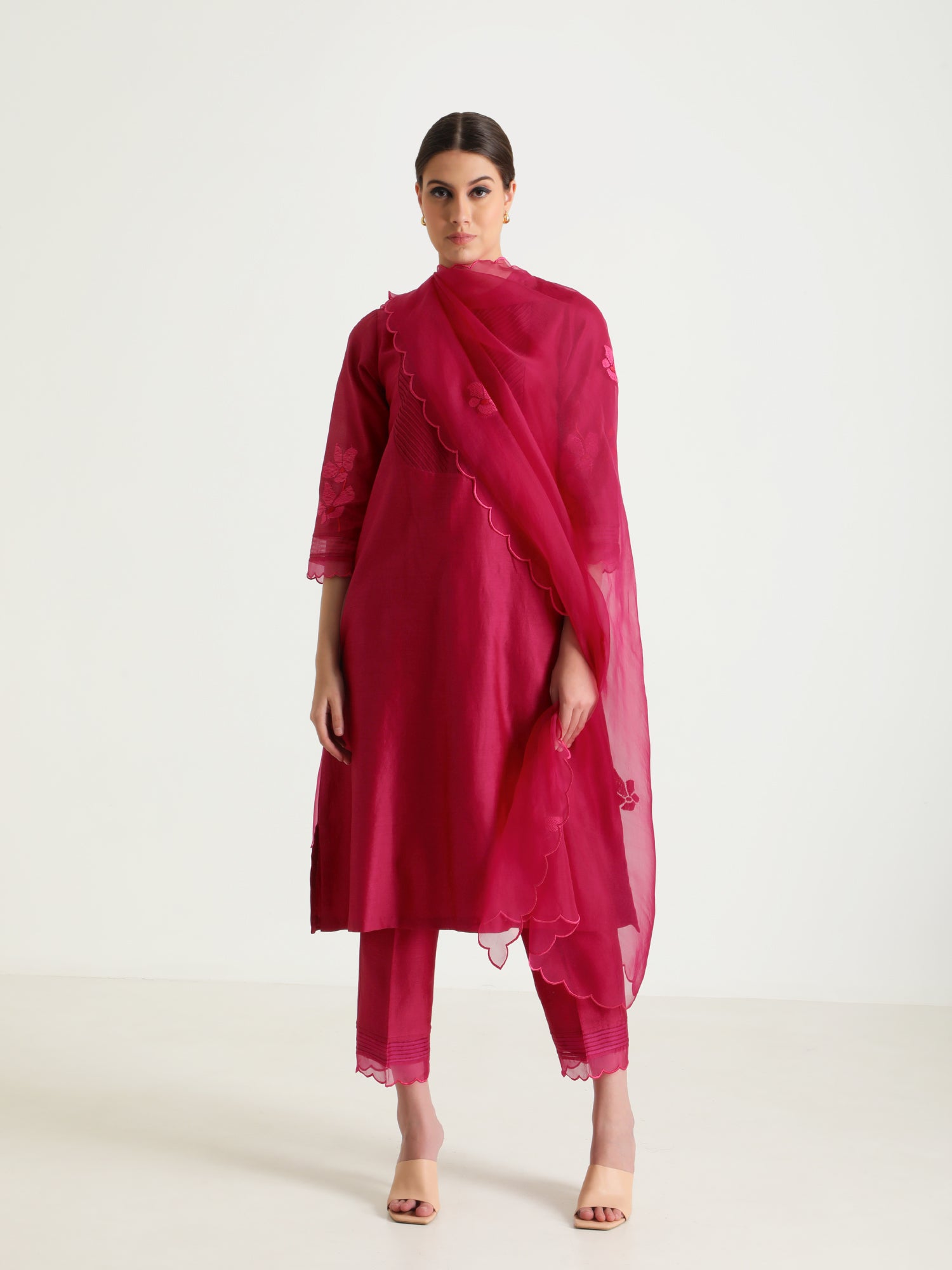 Fuchsia Tunic Set Without Dupatta