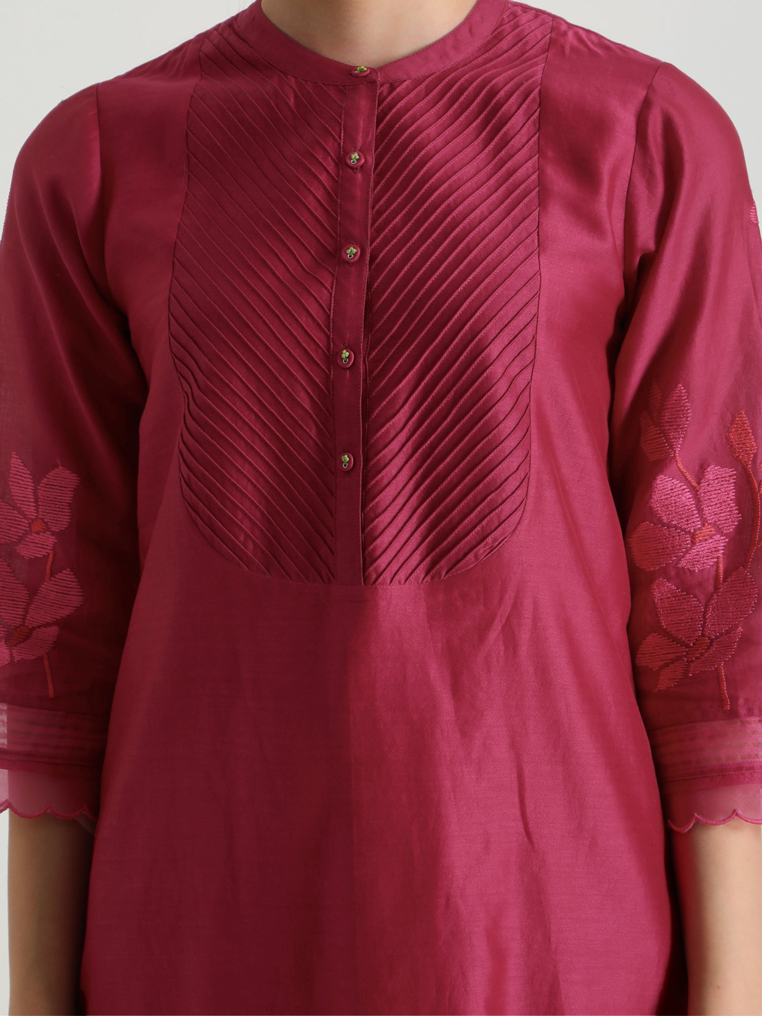 Fuchsia Tunic Set Without Dupatta